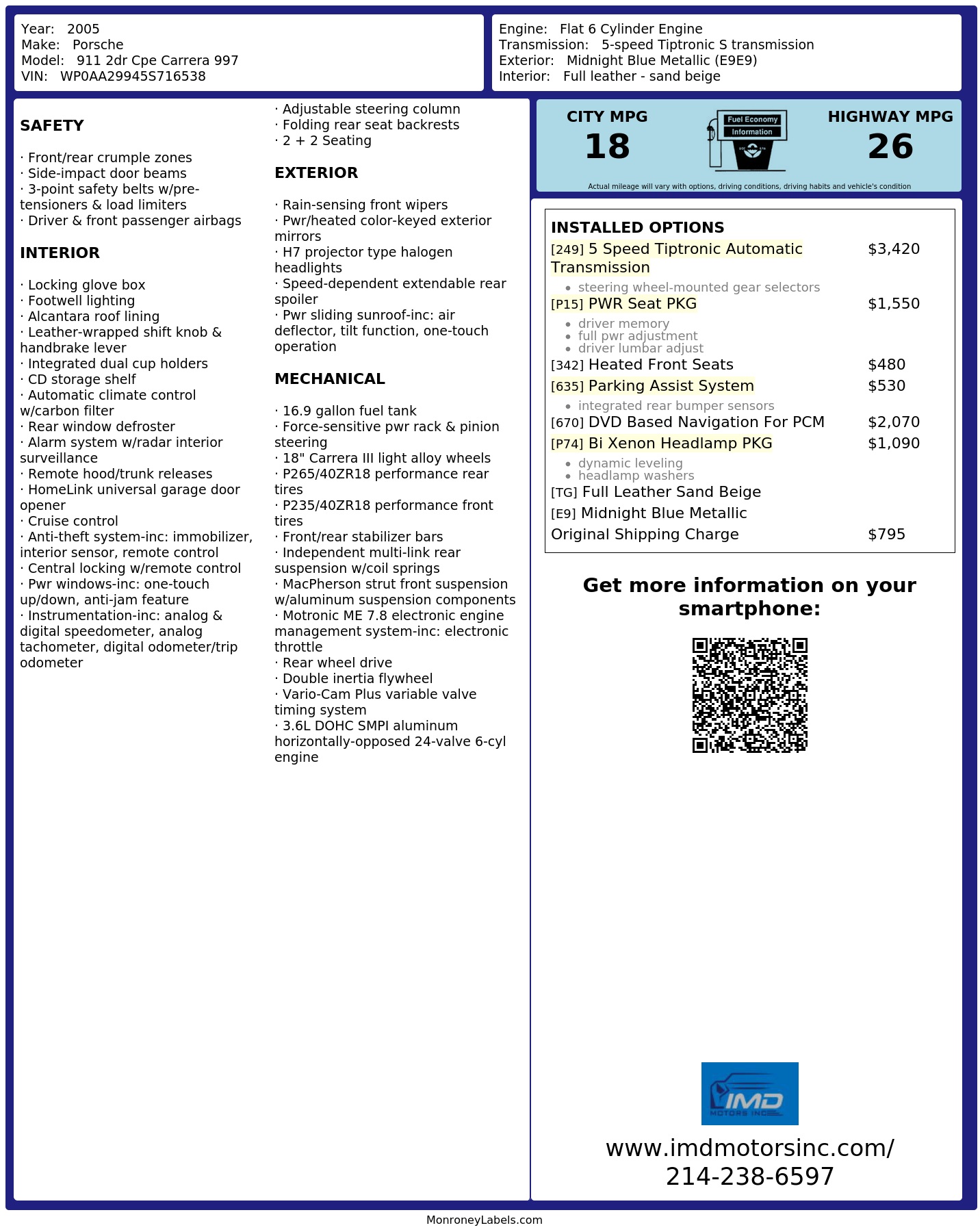 Monroney Label