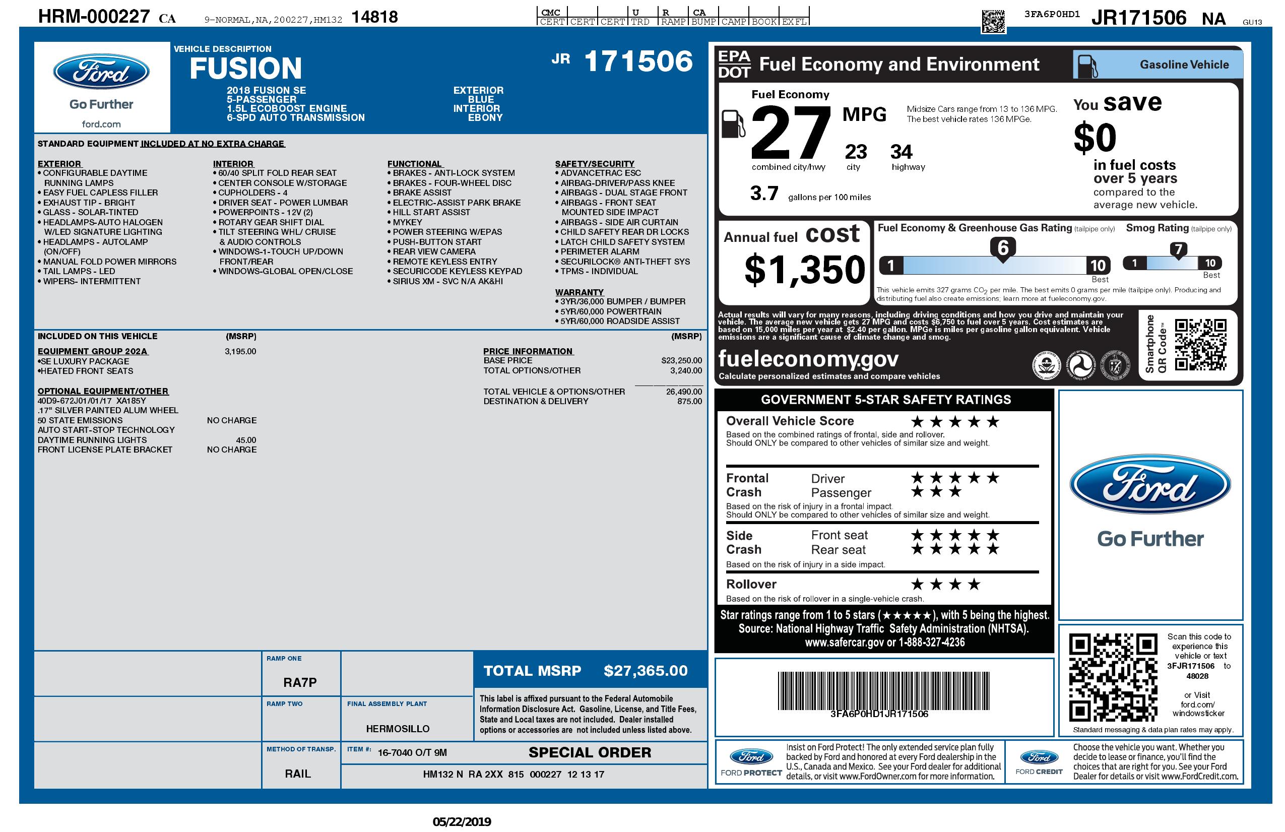 Monroney Label