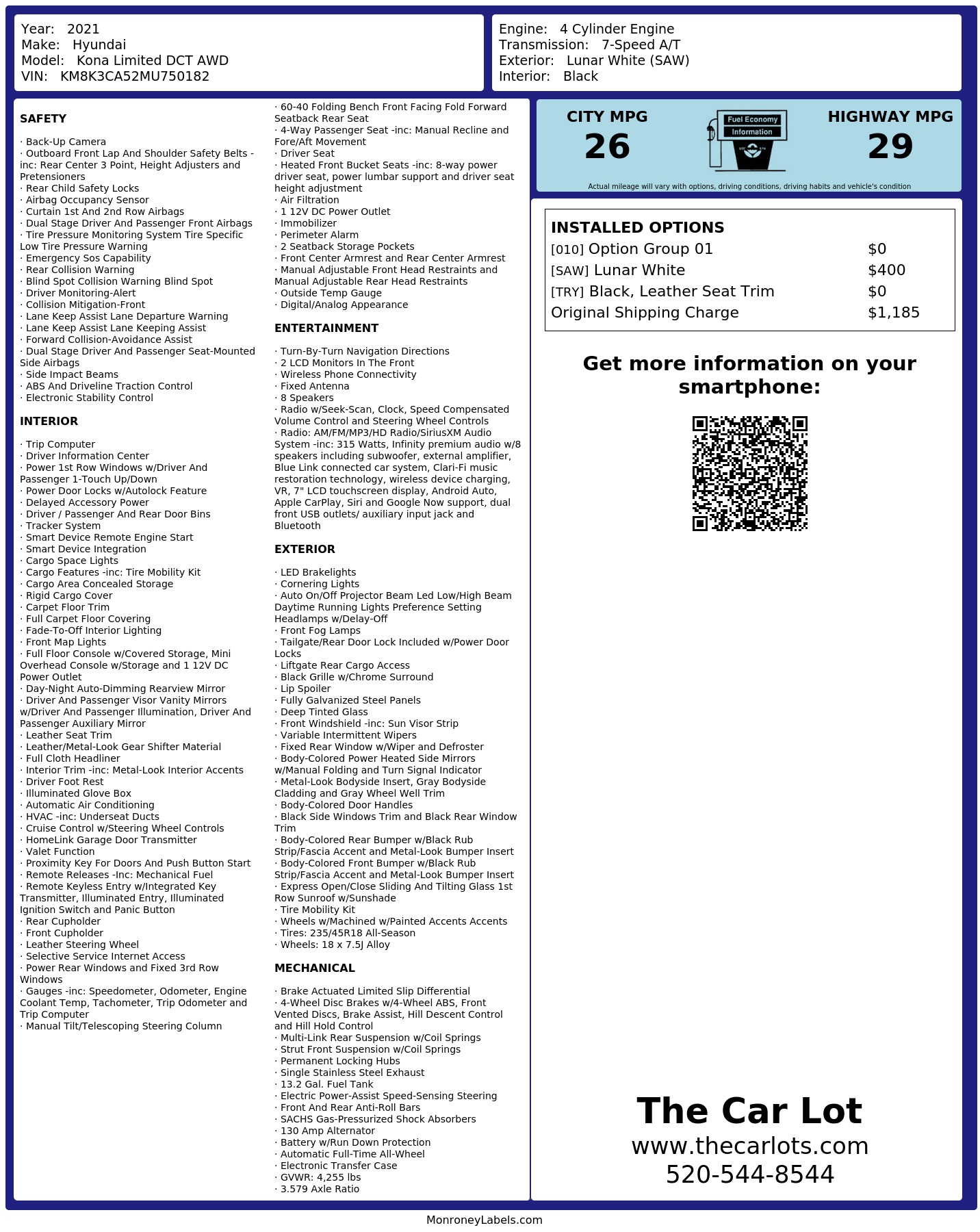 Monroney Label