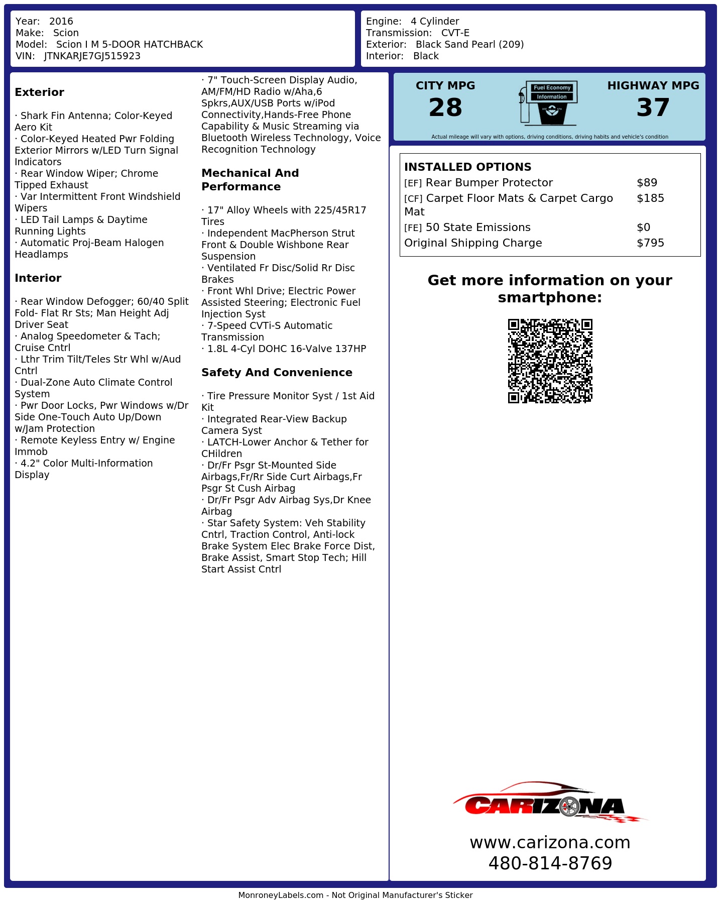 Monroney Label