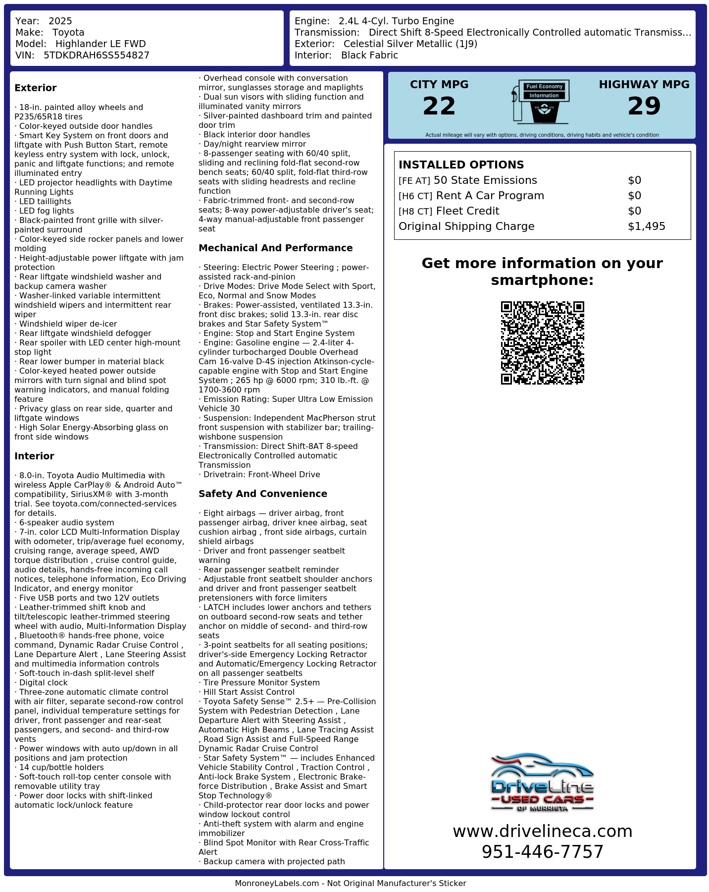 Monroney Label