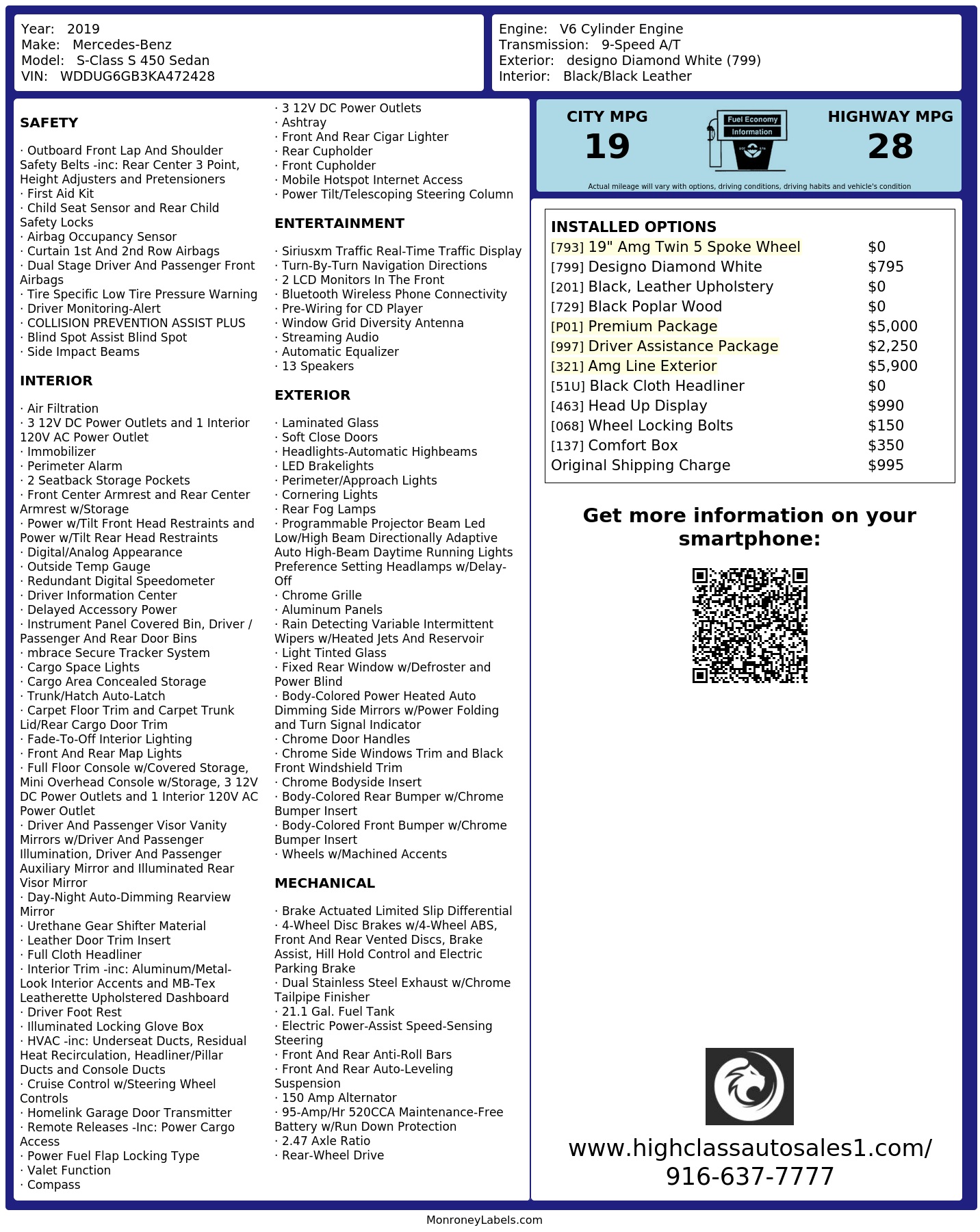 Monroney Label