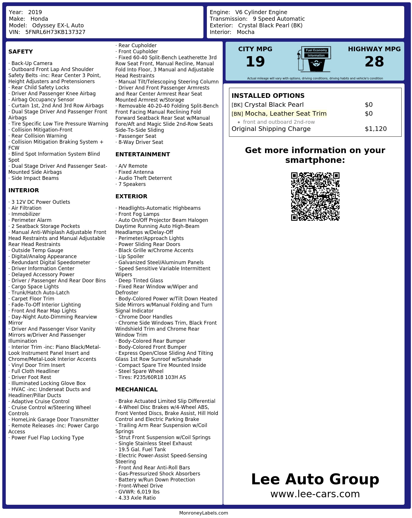 Monroney Label