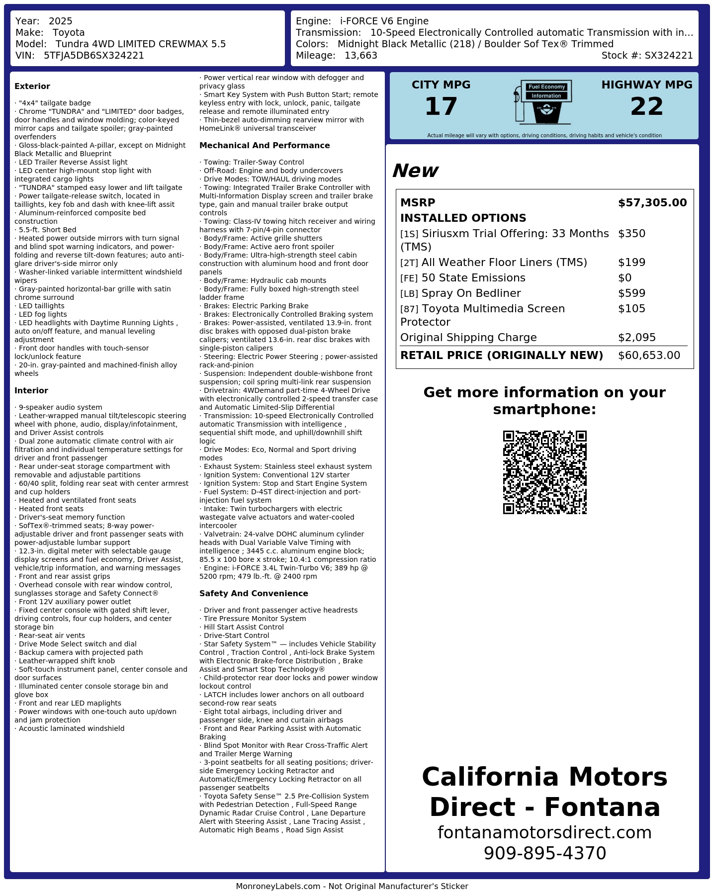 Monroney Label