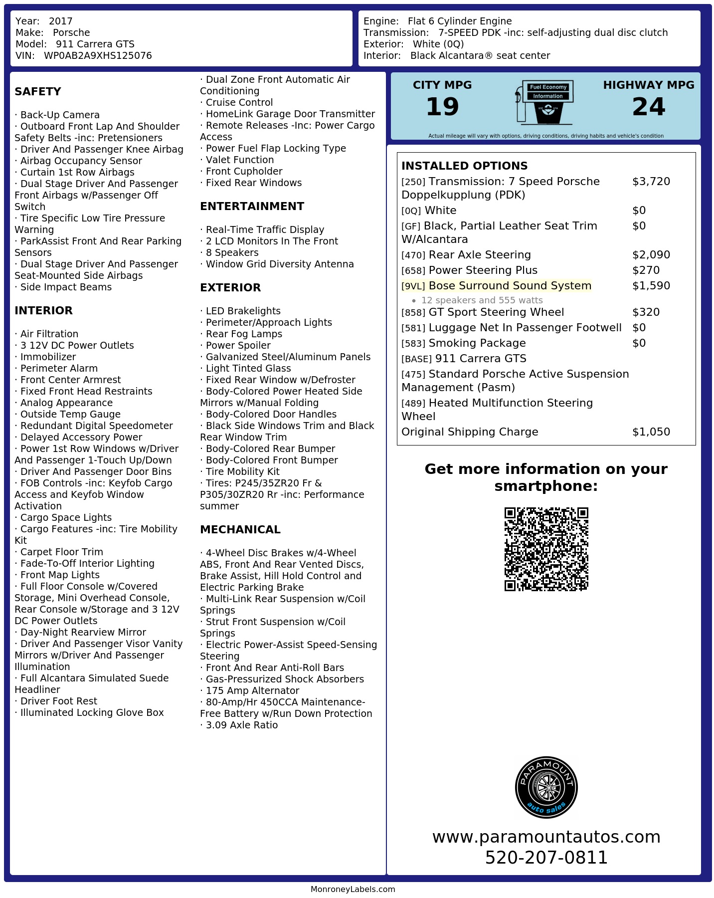 Monroney Label