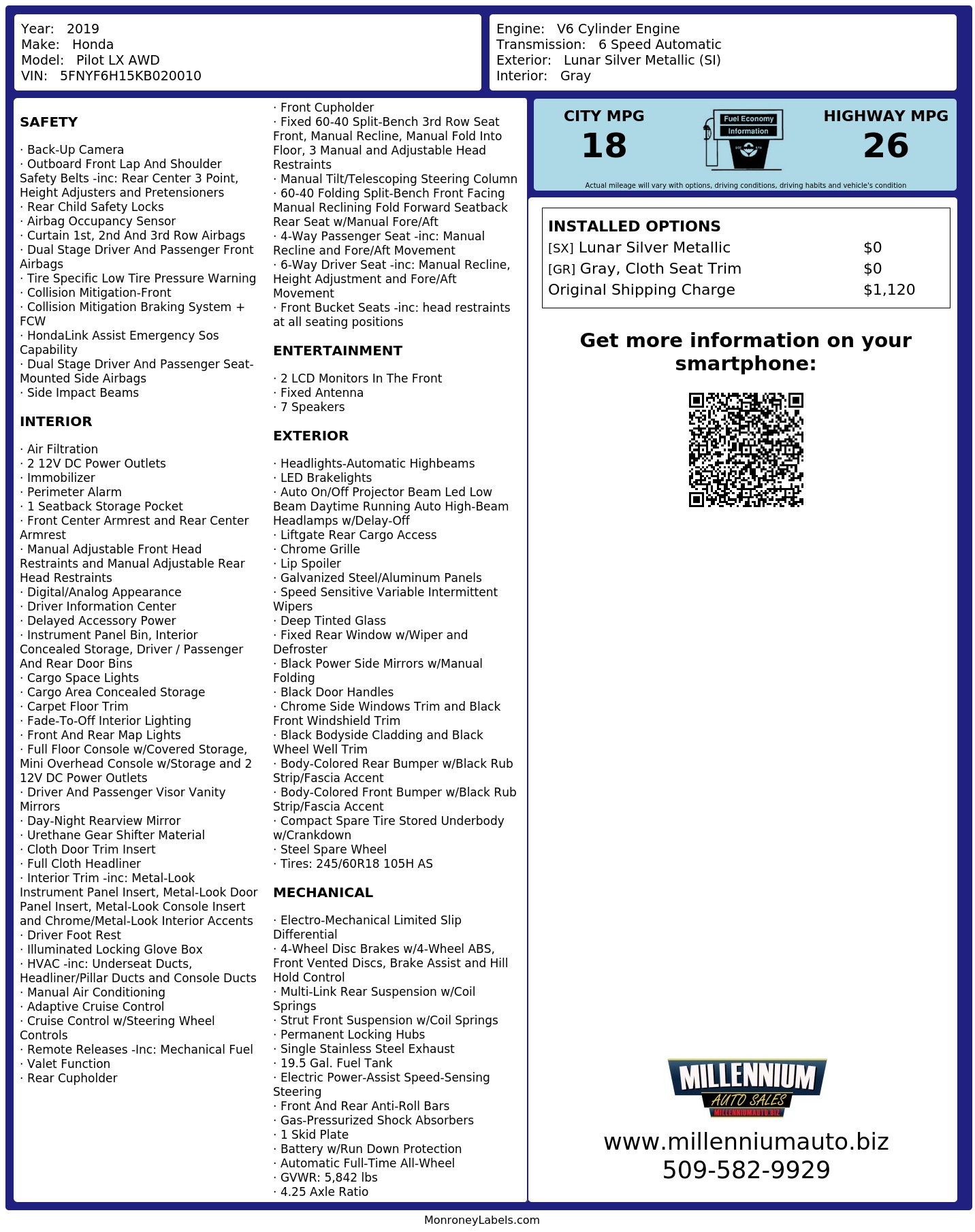 Monroney Label