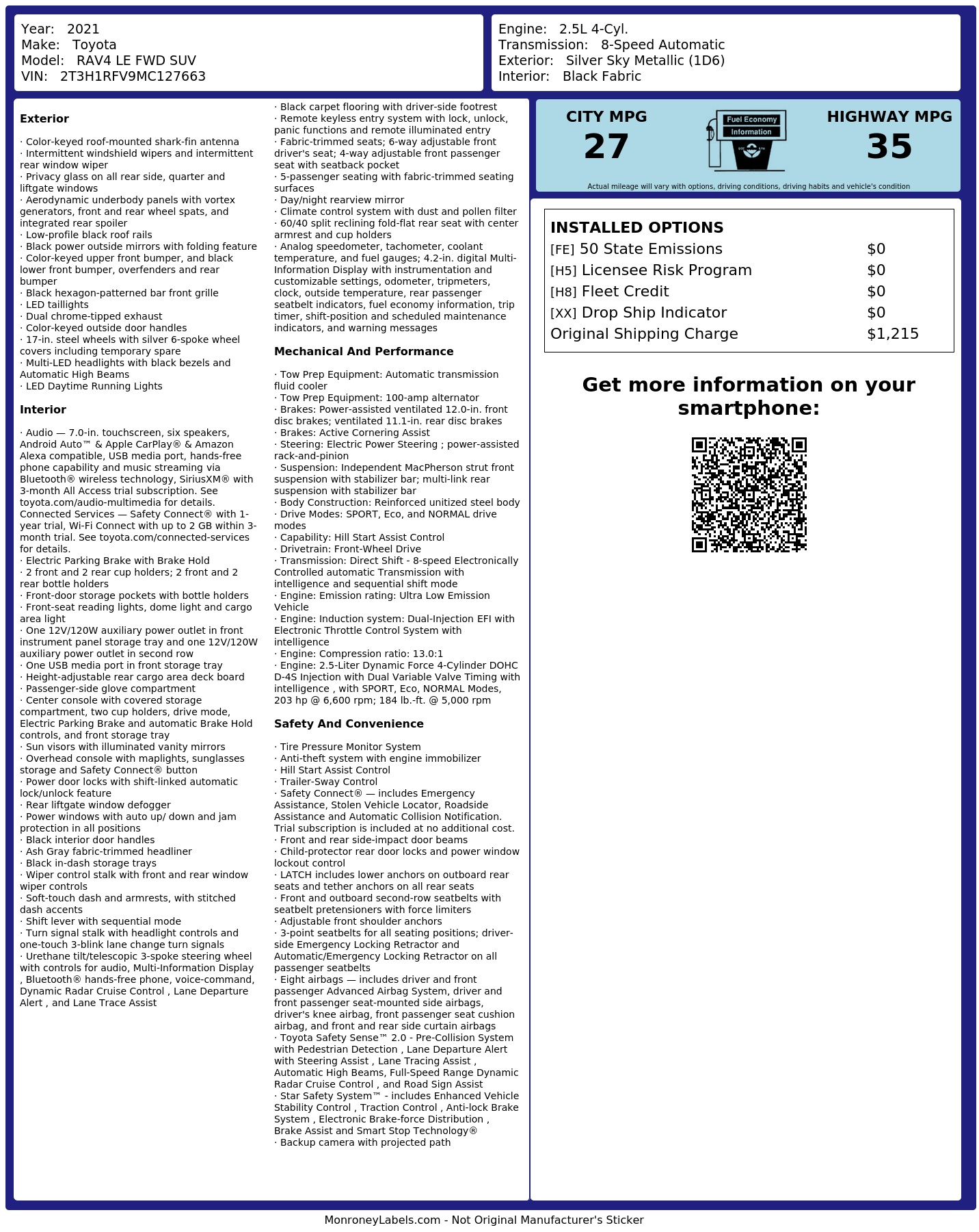 Monroney Label