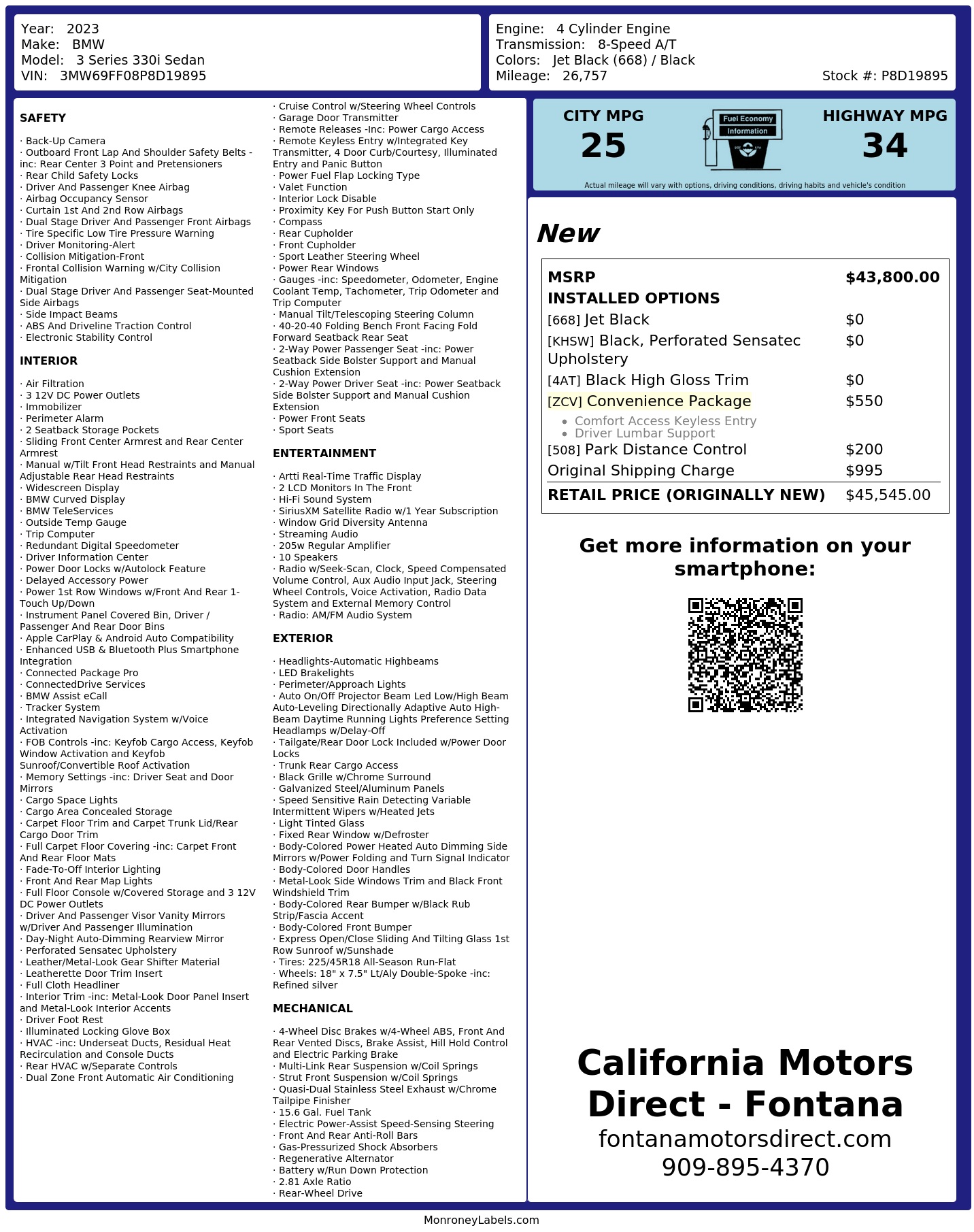 Monroney Label