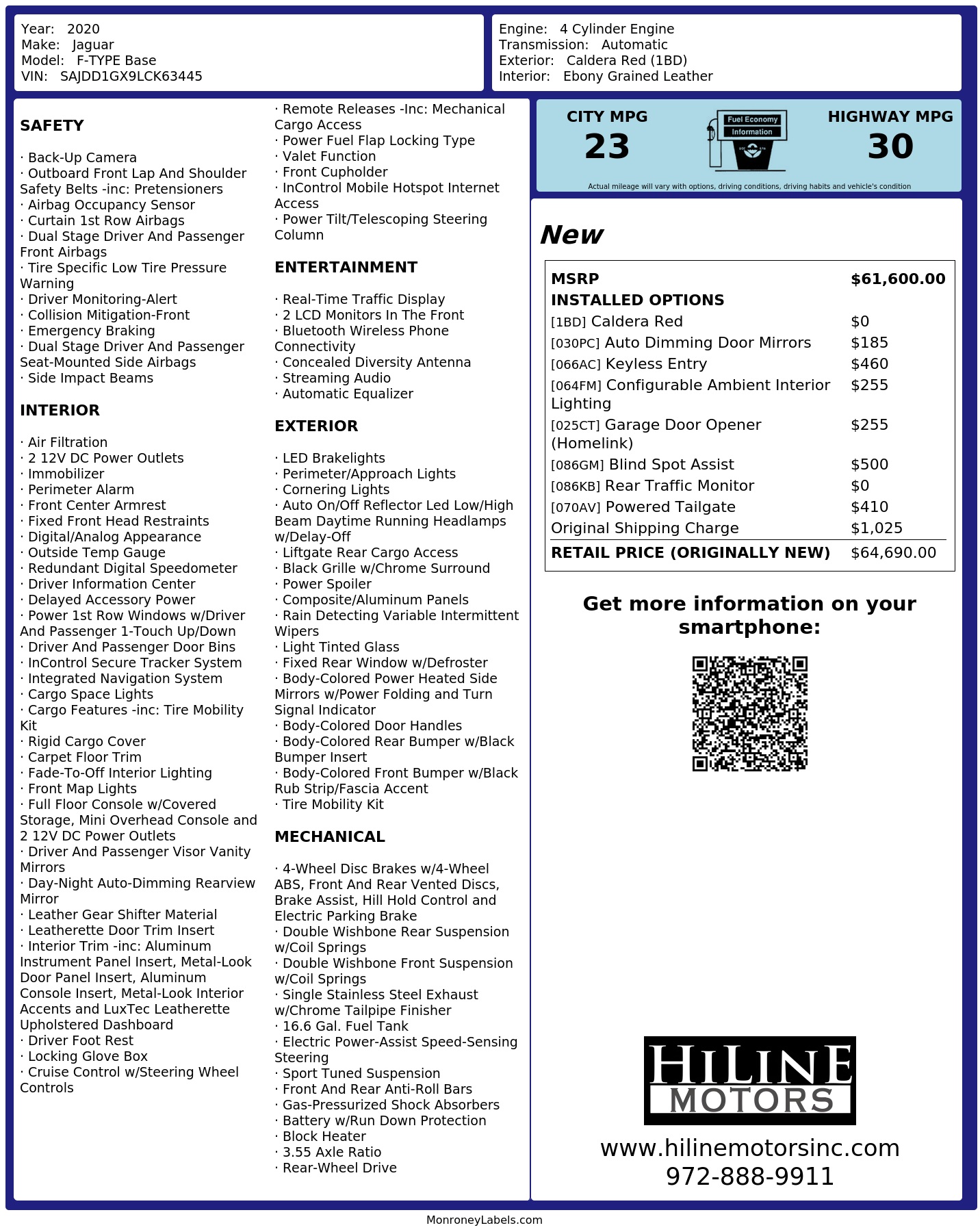 Monroney Label