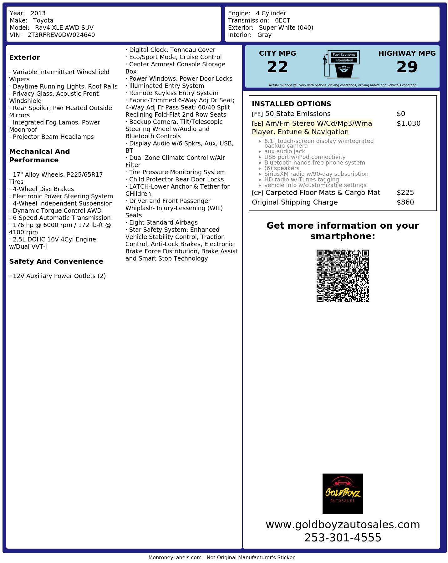 Monroney Label