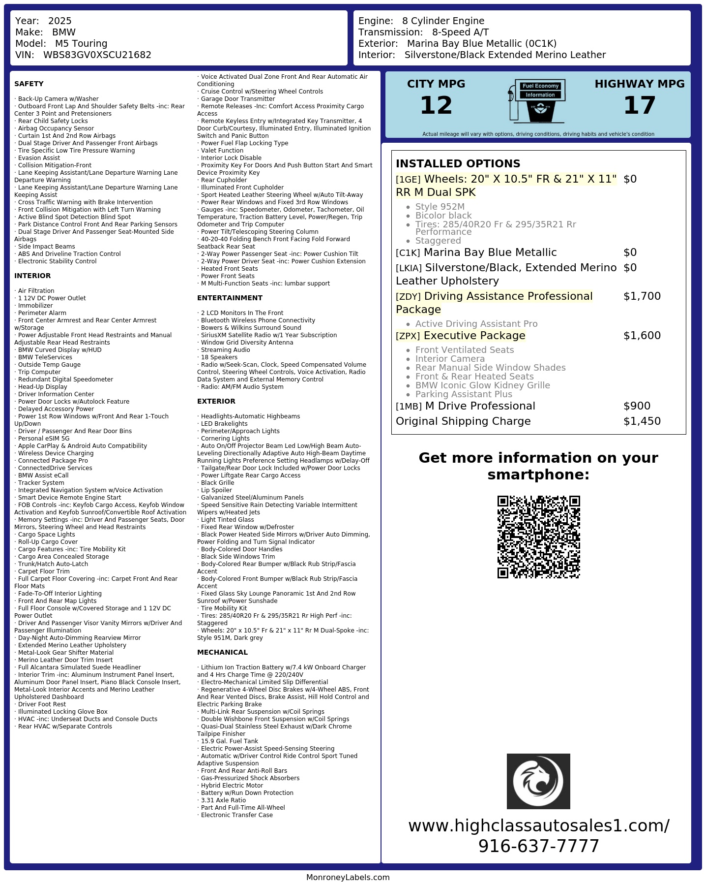 Monroney Label