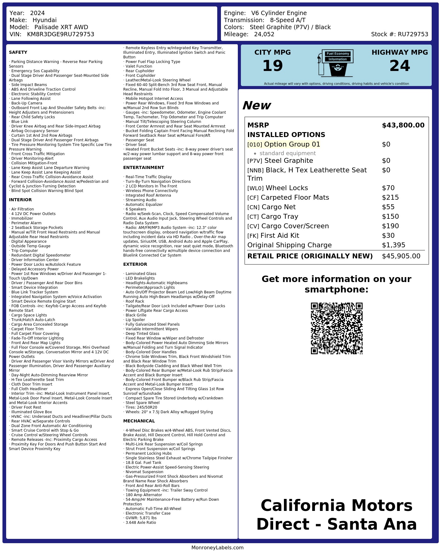 Monroney Label