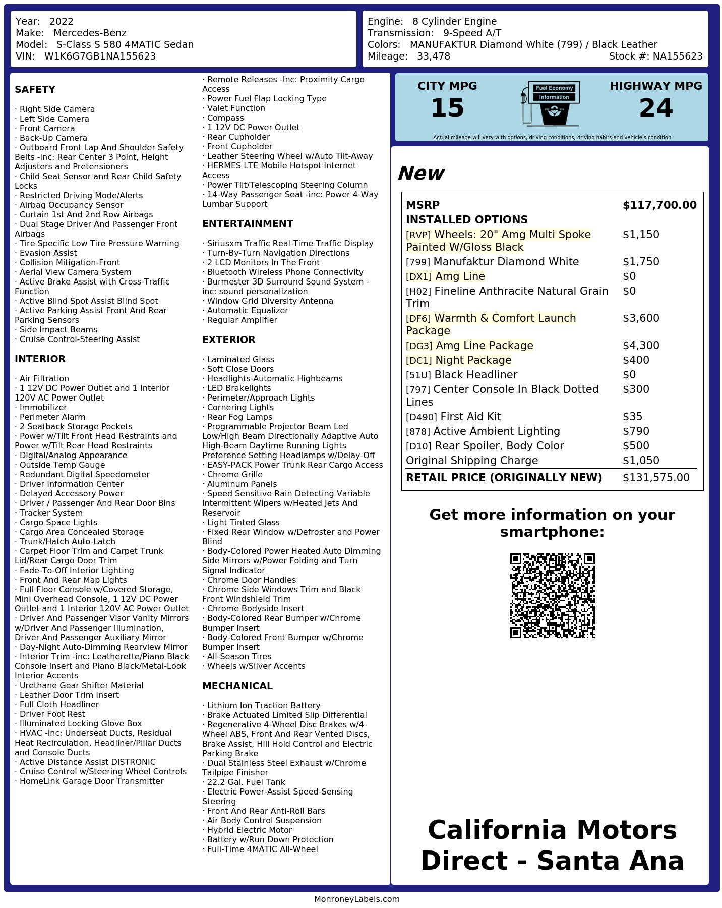 Monroney Label