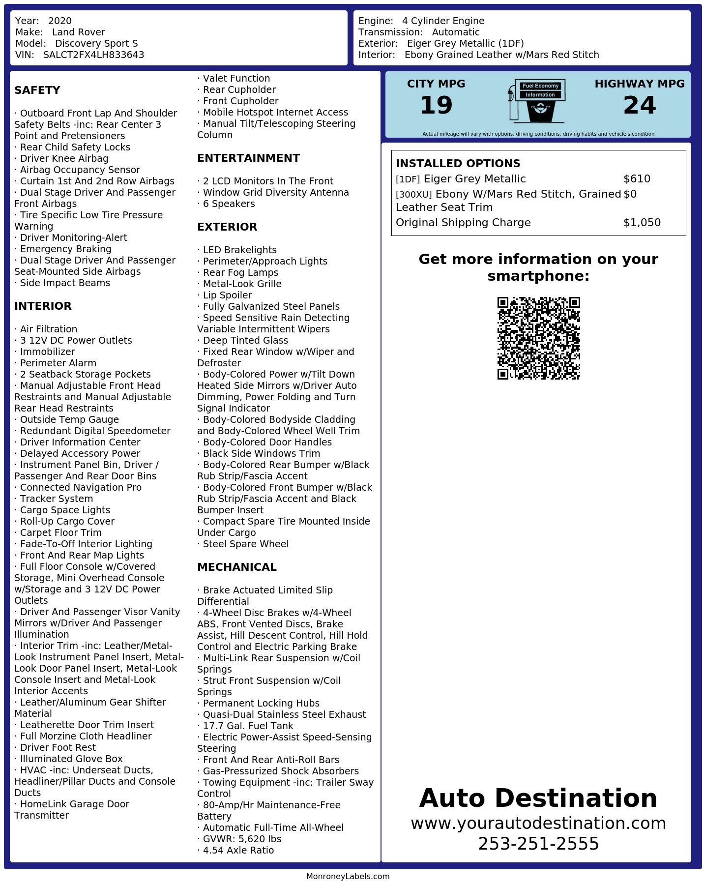 Monroney Label