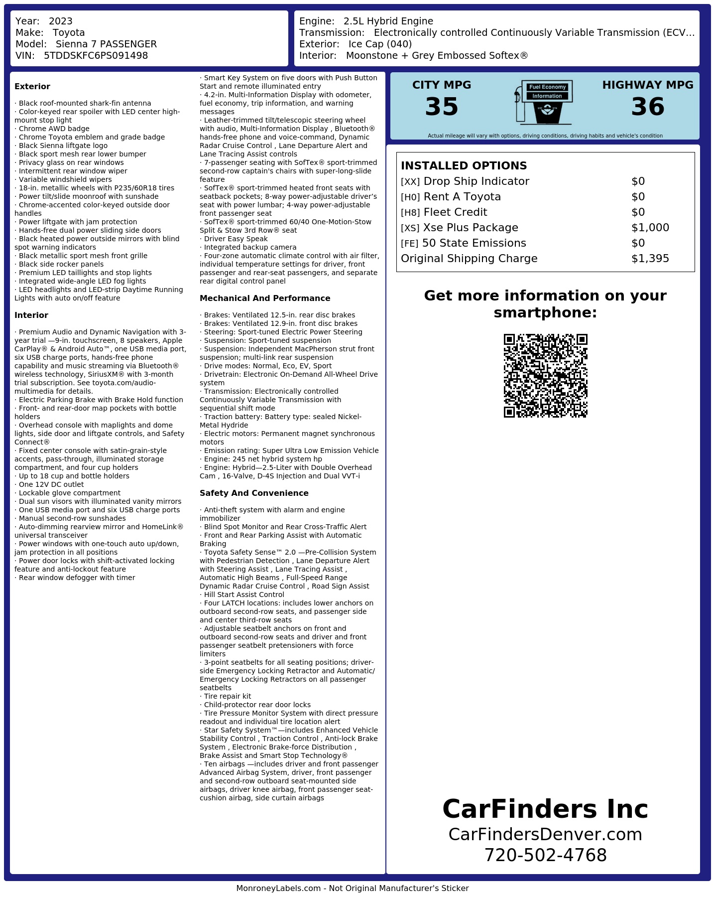Monroney Label