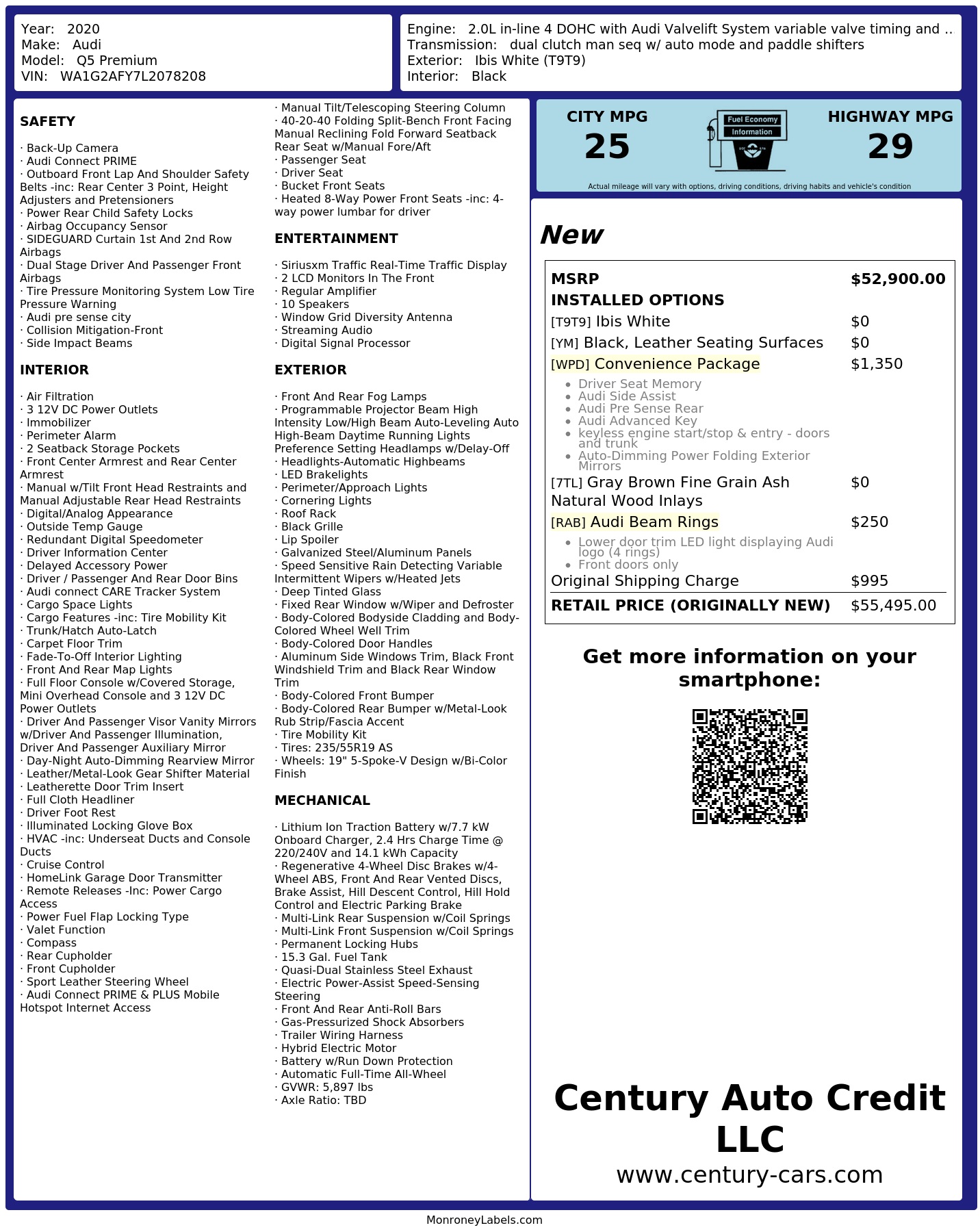 Monroney Label