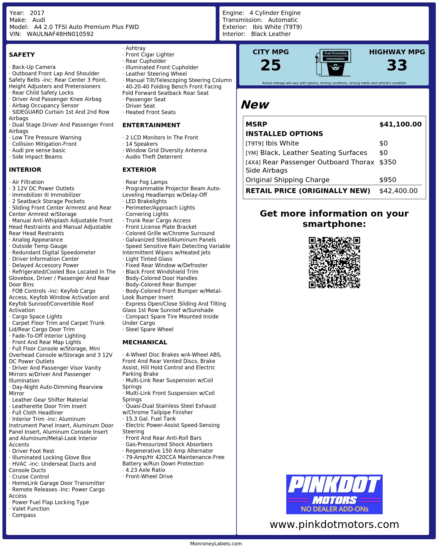 Monroney Label