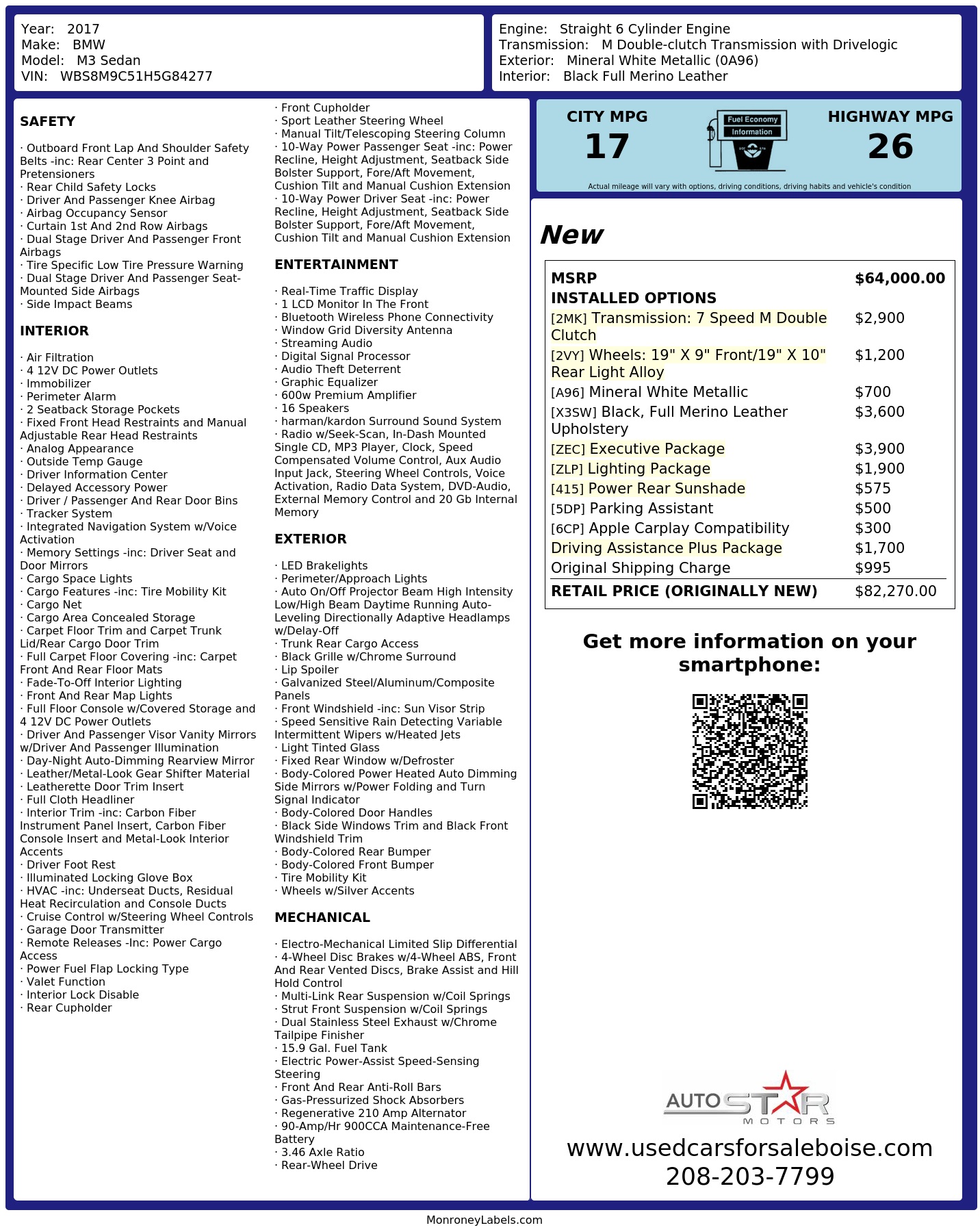 Monroney Label