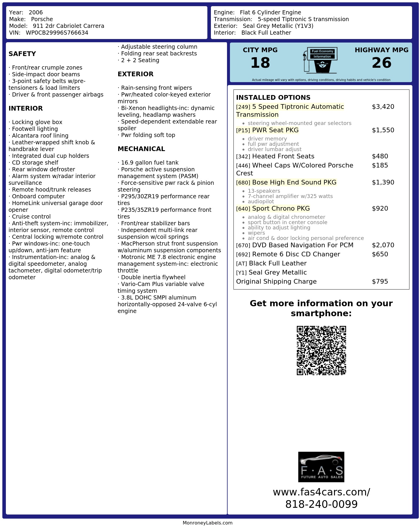 Monroney Label