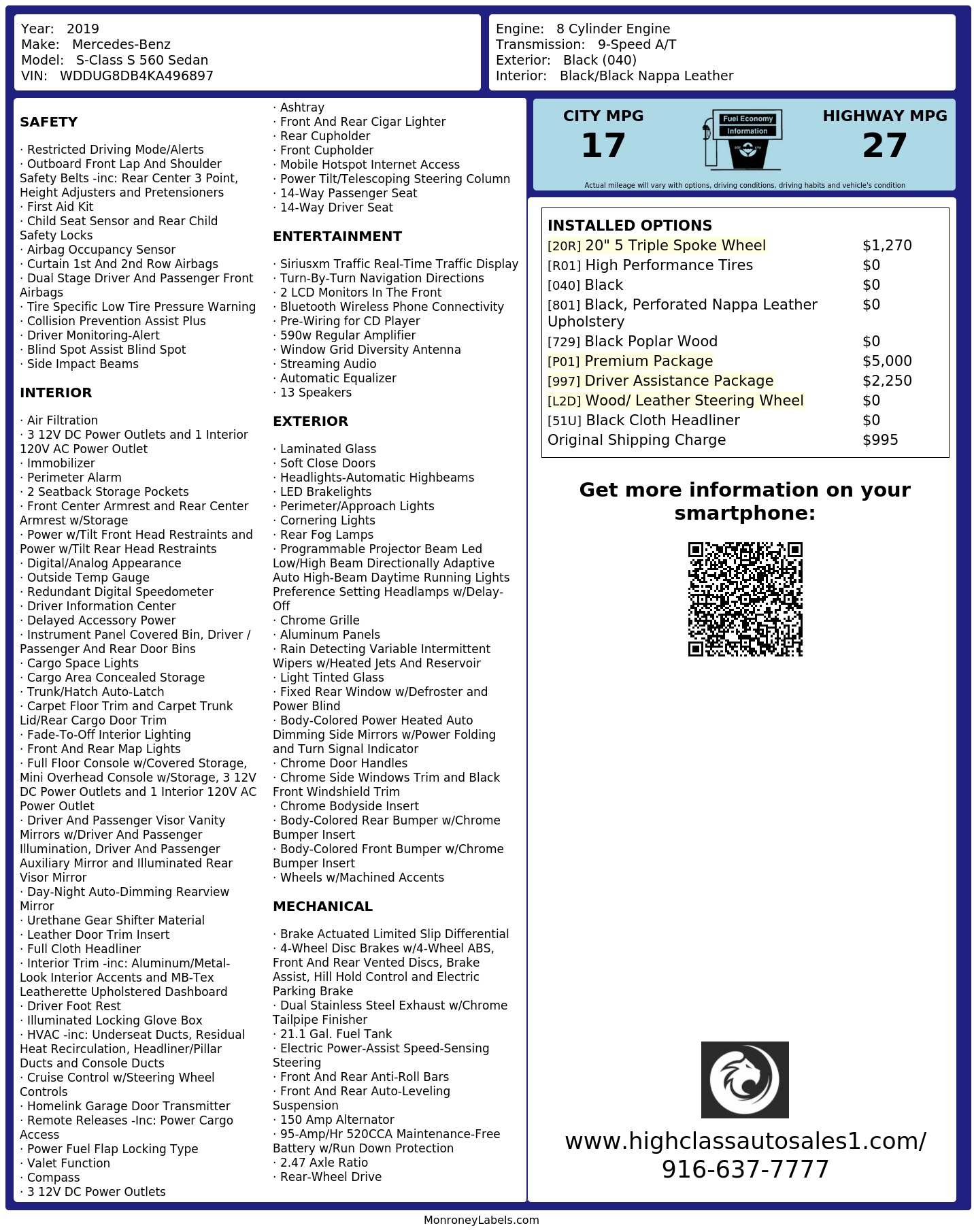 Monroney Label