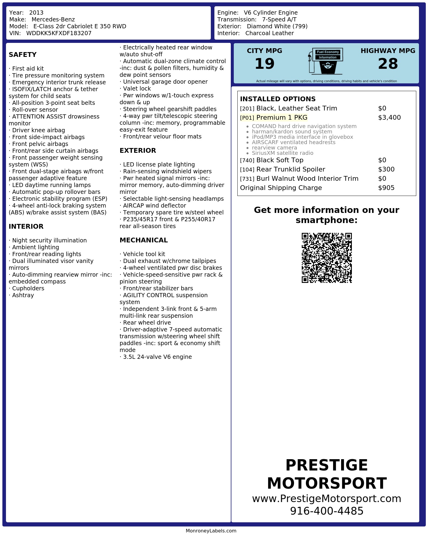 Monroney Label