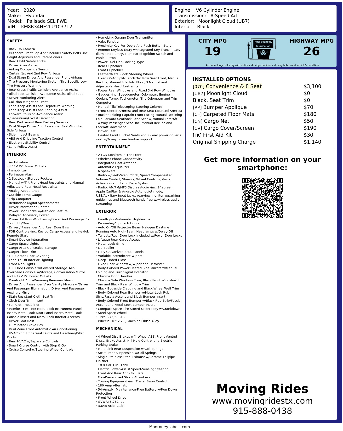 Monroney Label