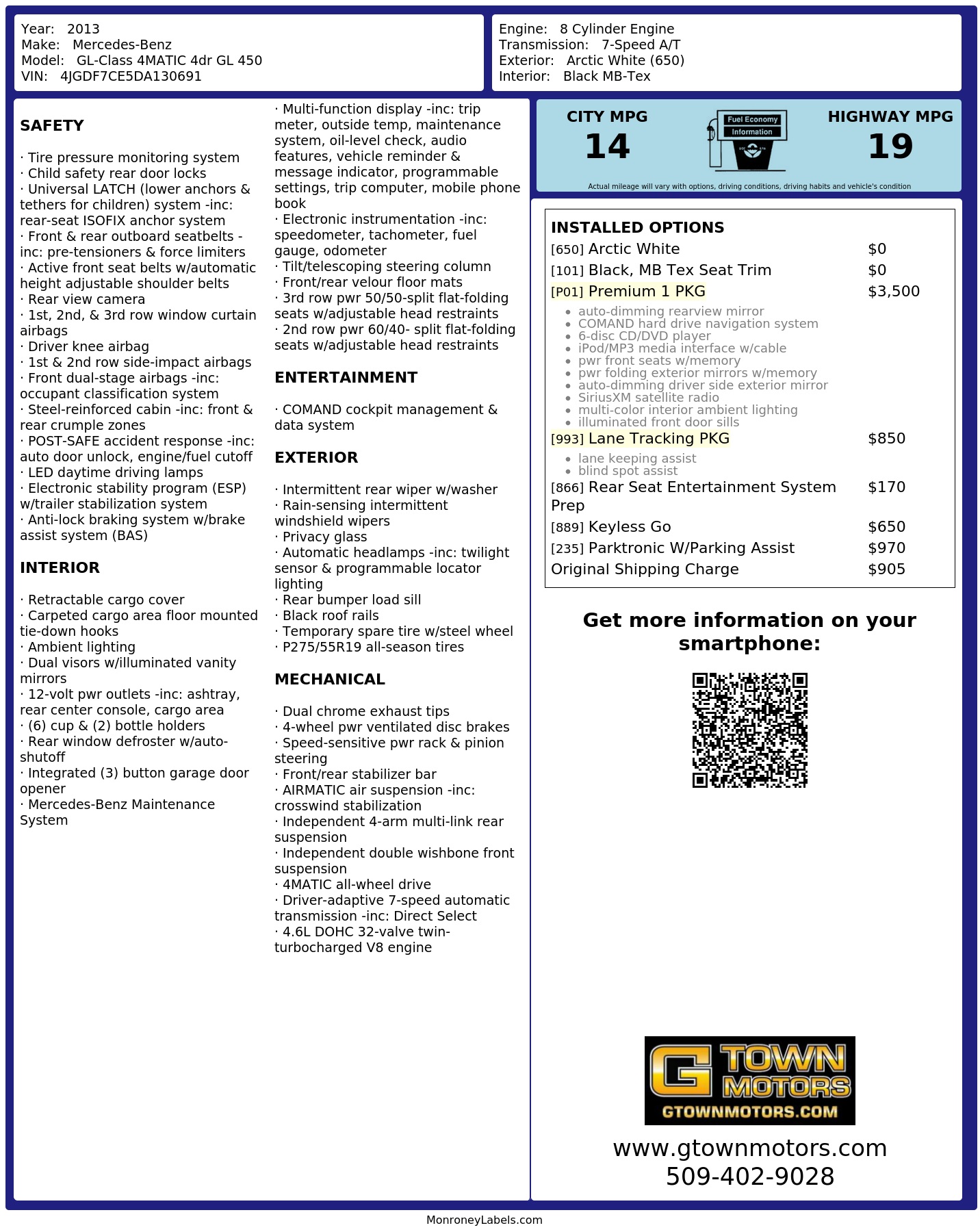 Monroney Label
