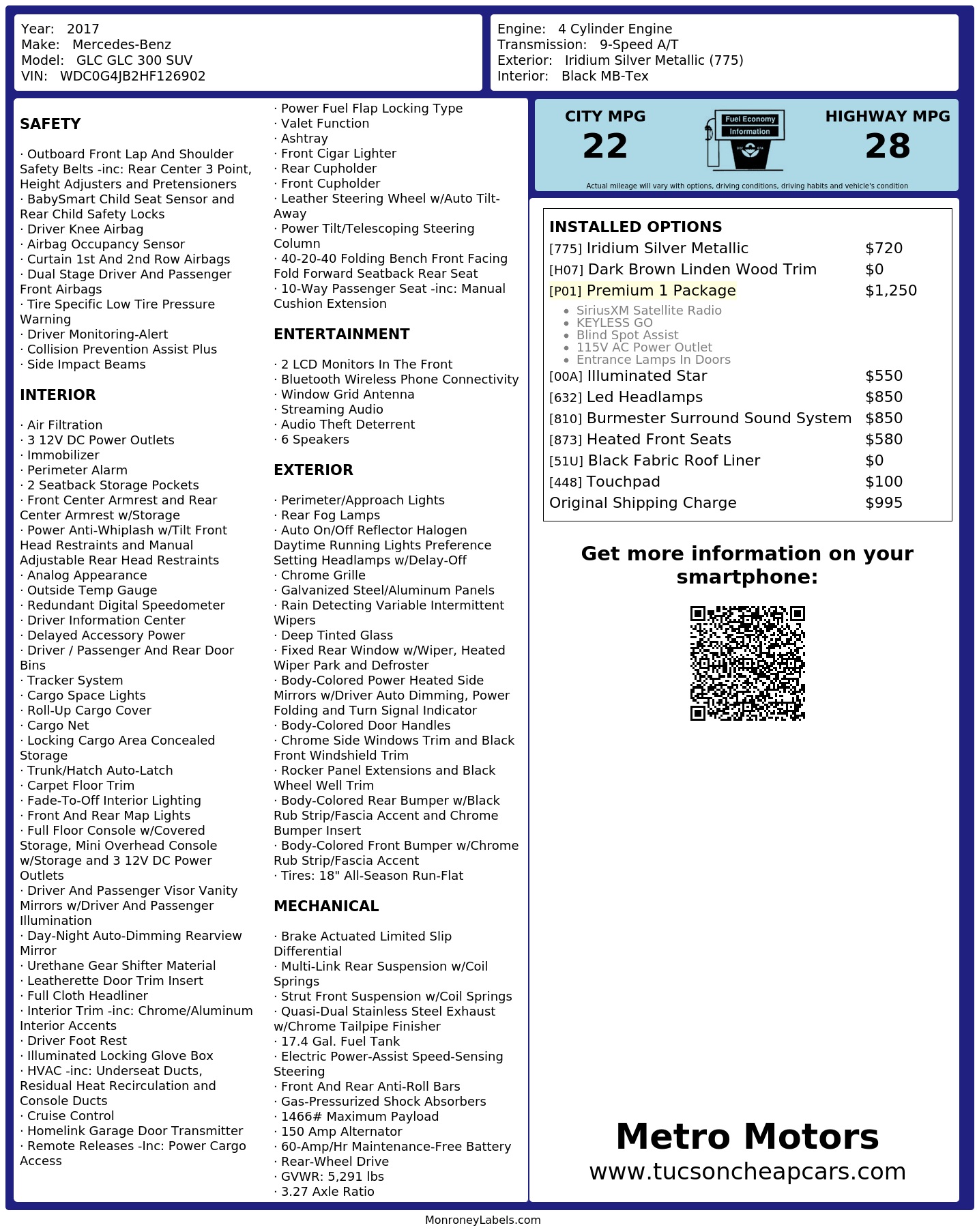 Monroney Label