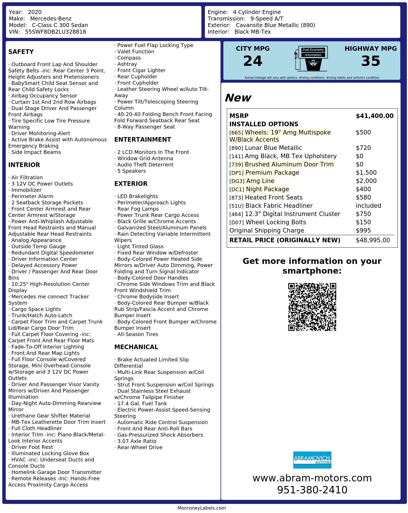 Monroney Label