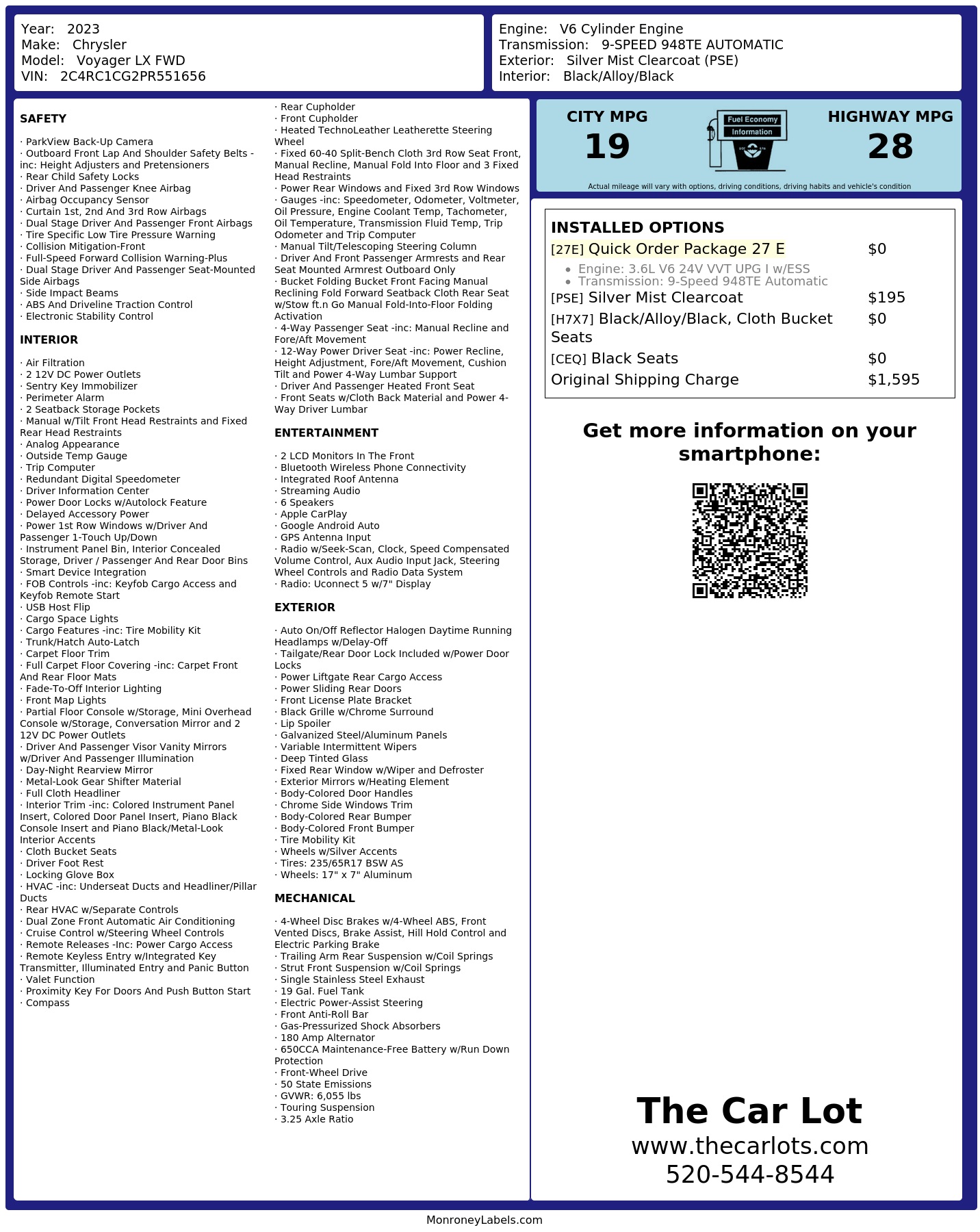 Monroney Label