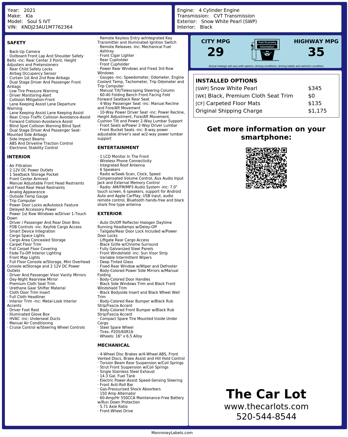 Monroney Label