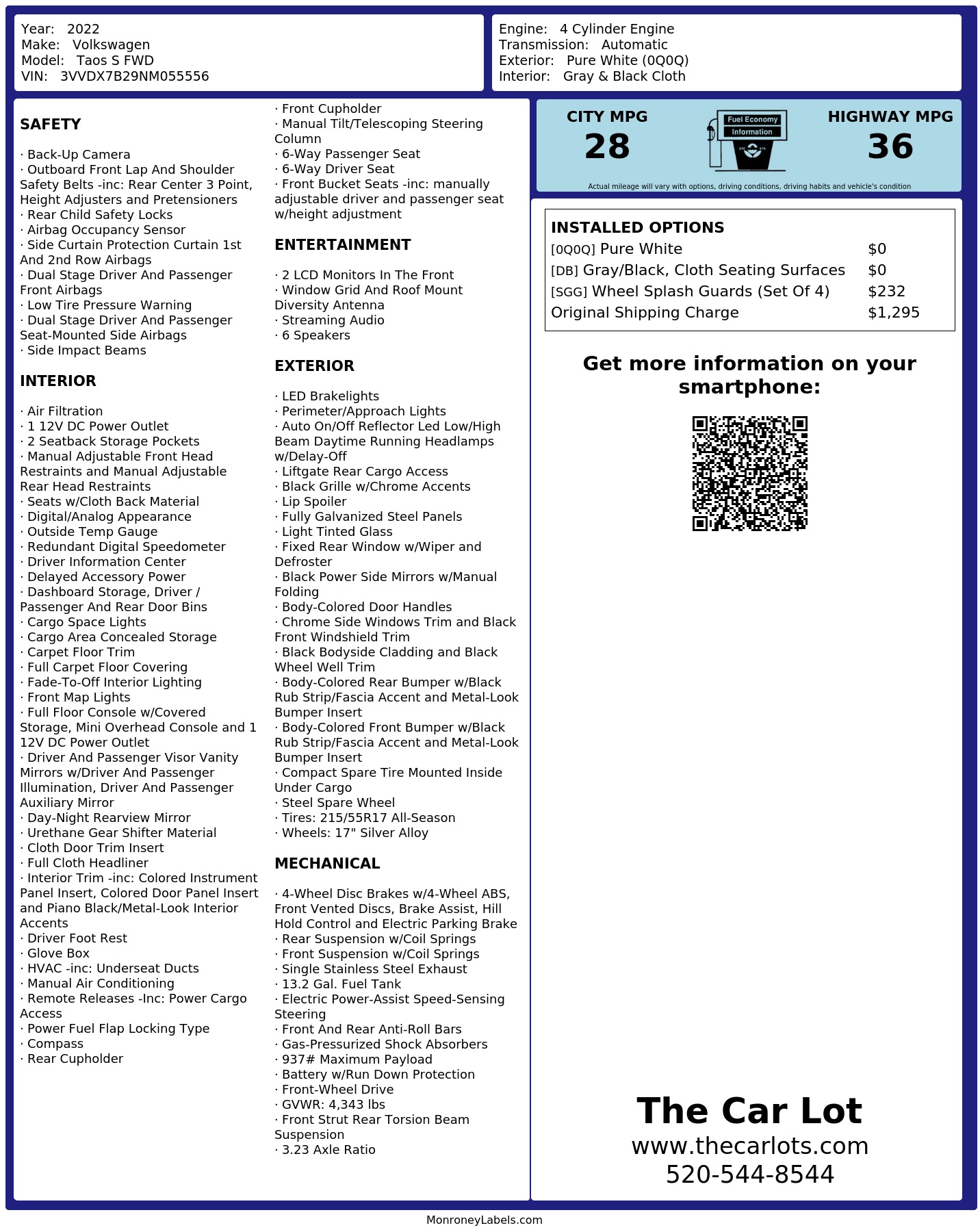 Monroney Label