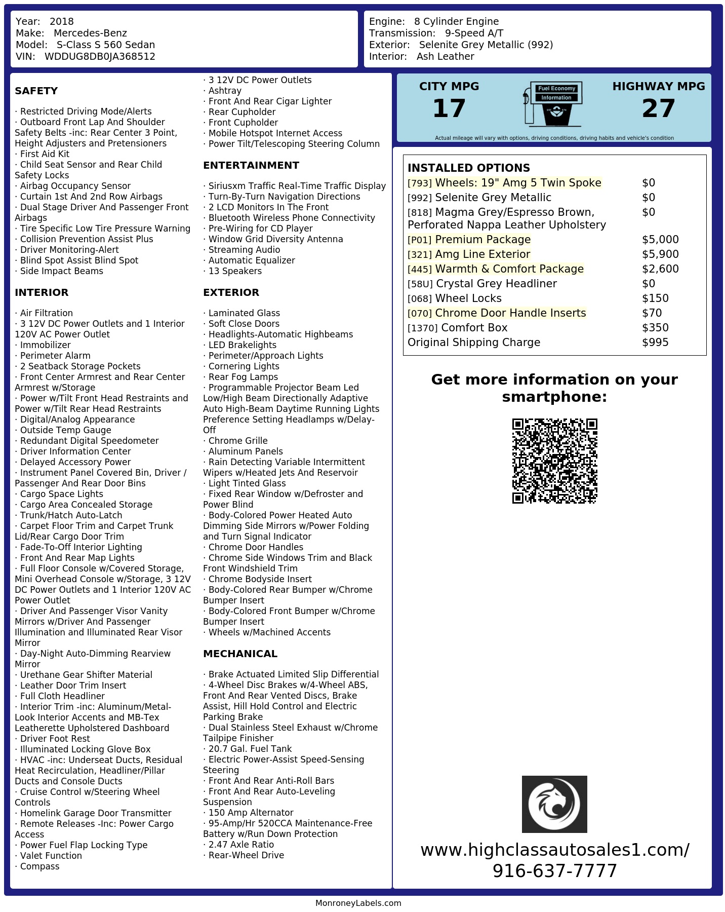 Monroney Label