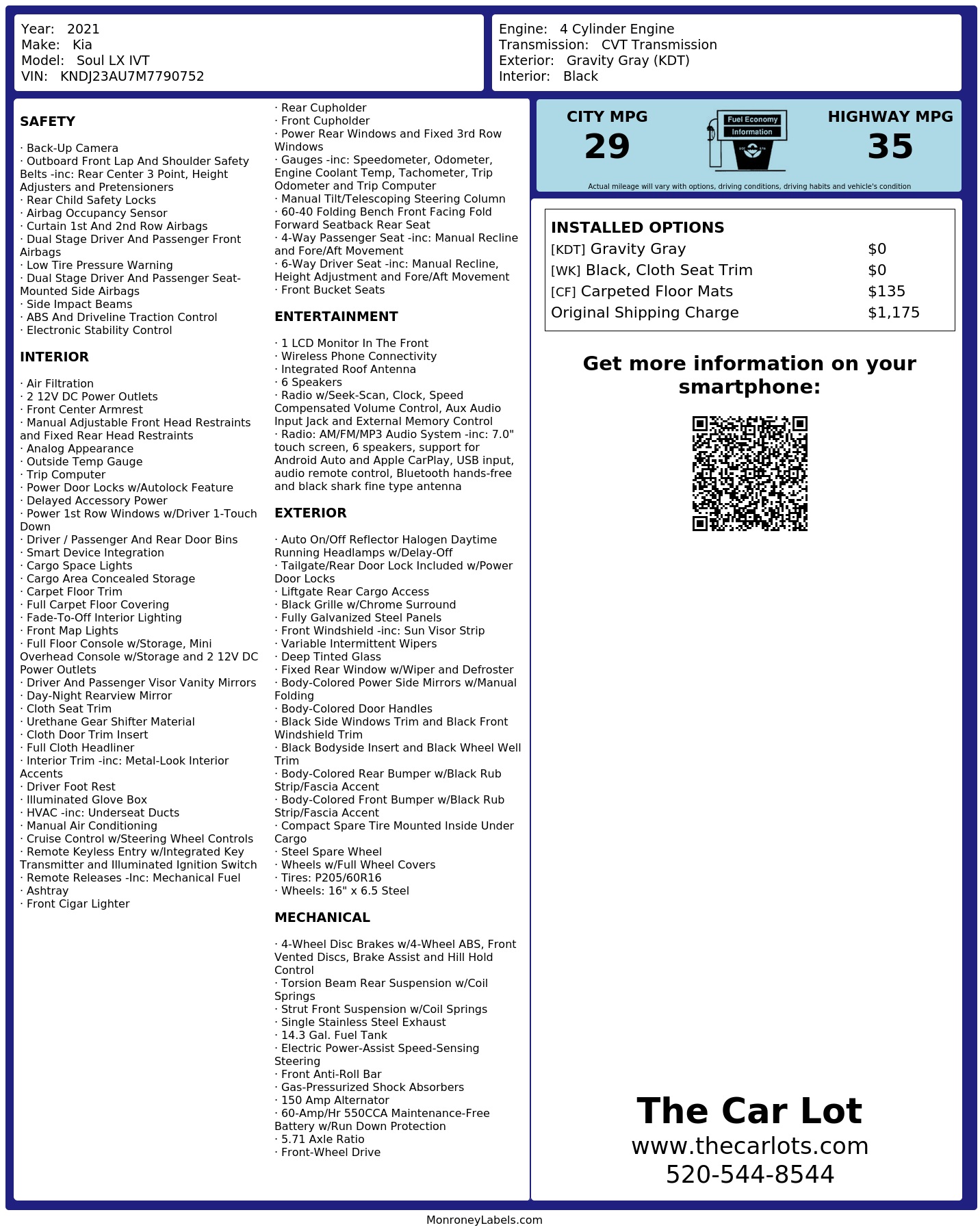 Monroney Label