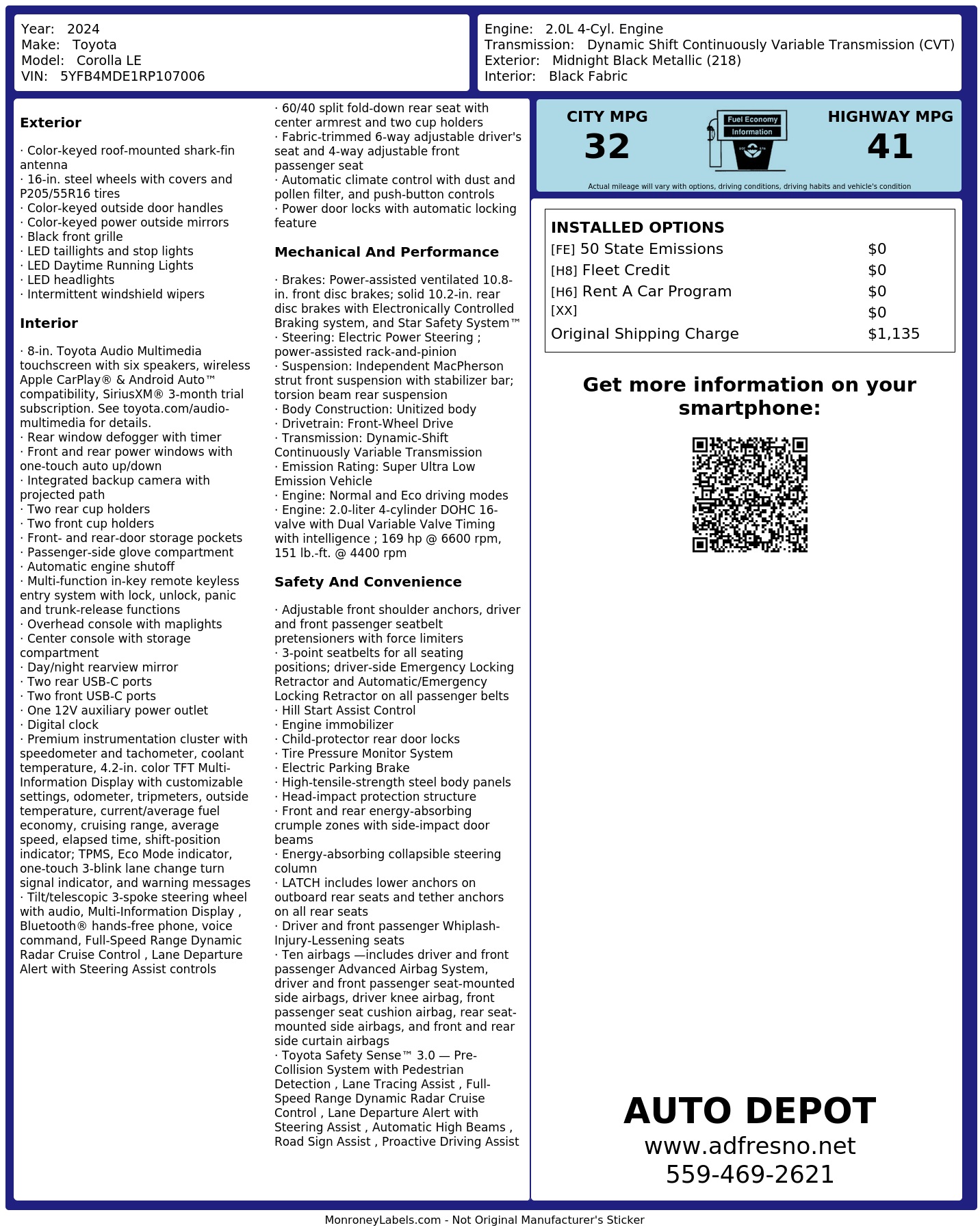 Monroney Label