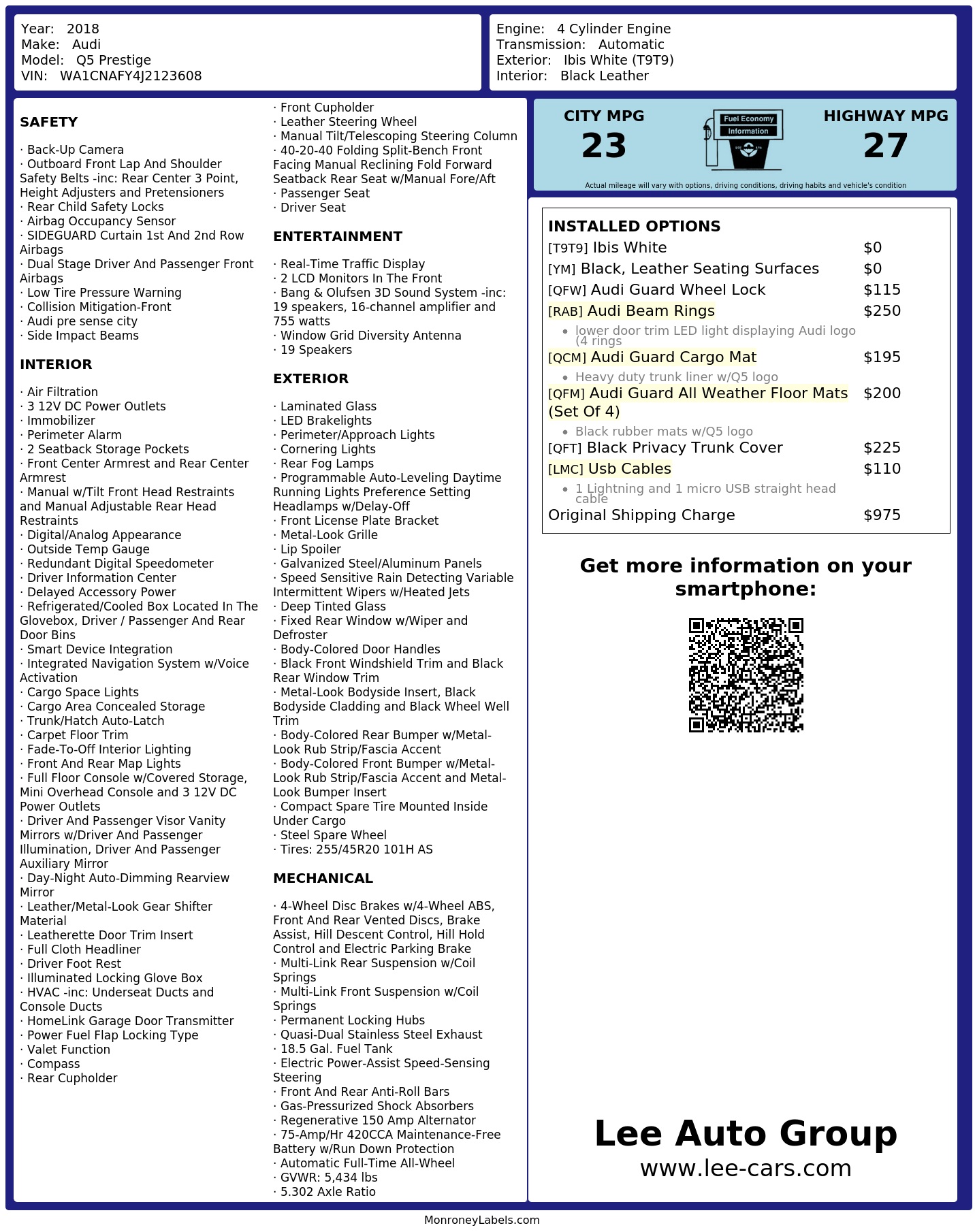 Monroney Label