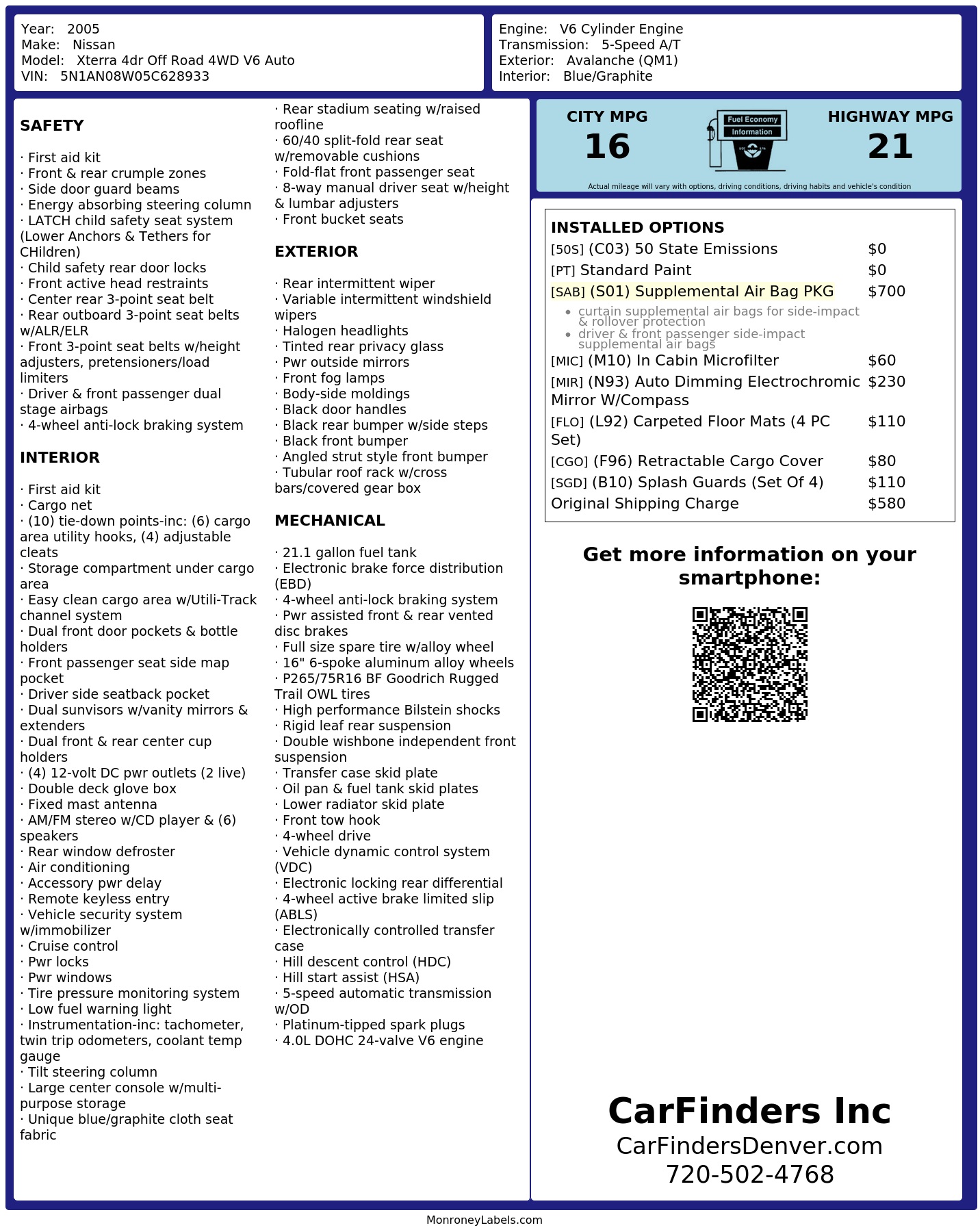 Monroney Label