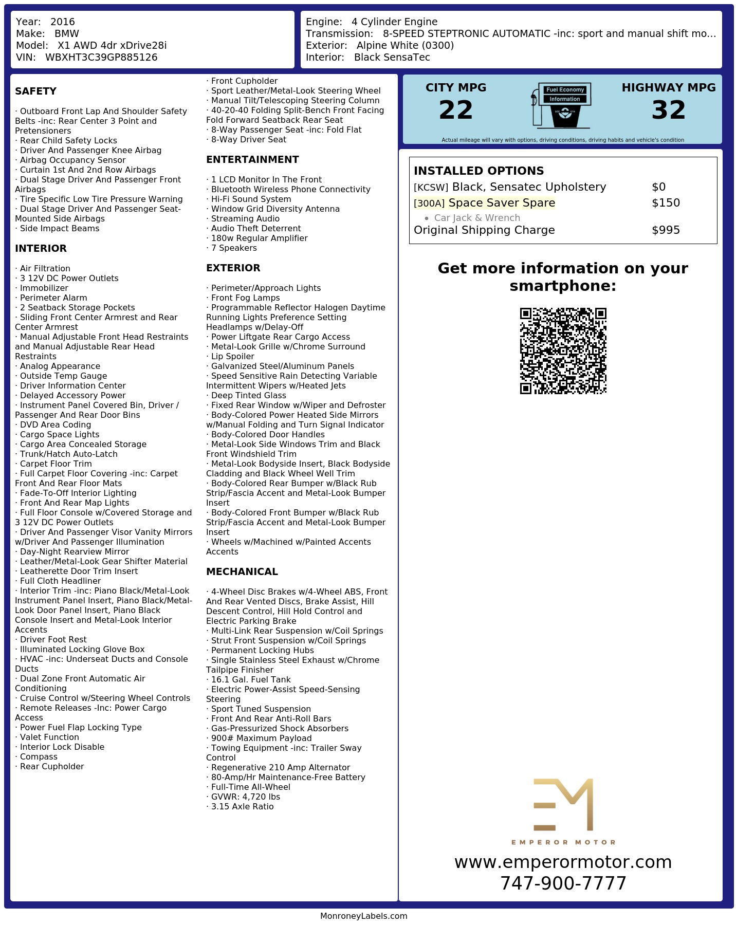 Monroney Label