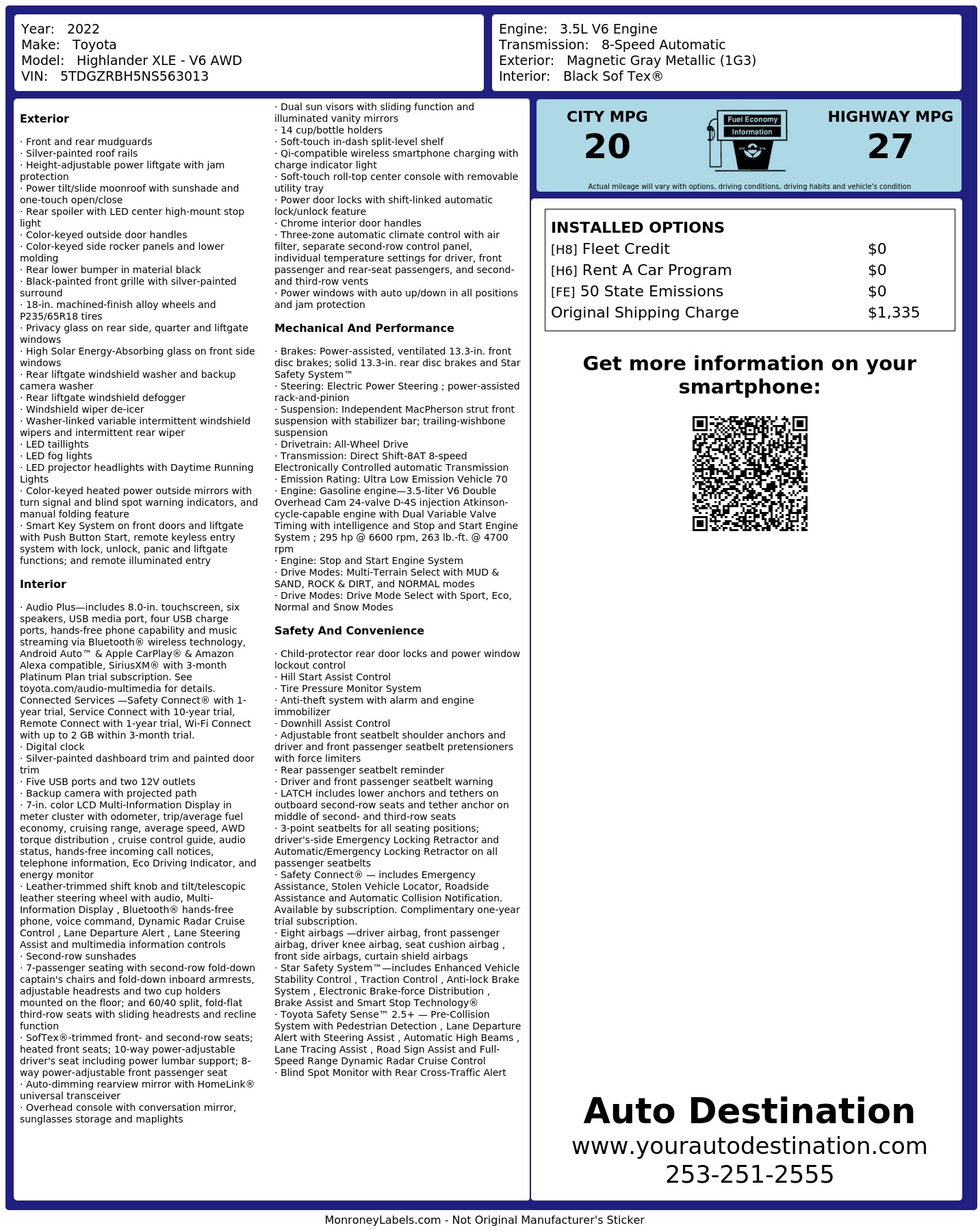 Monroney Label