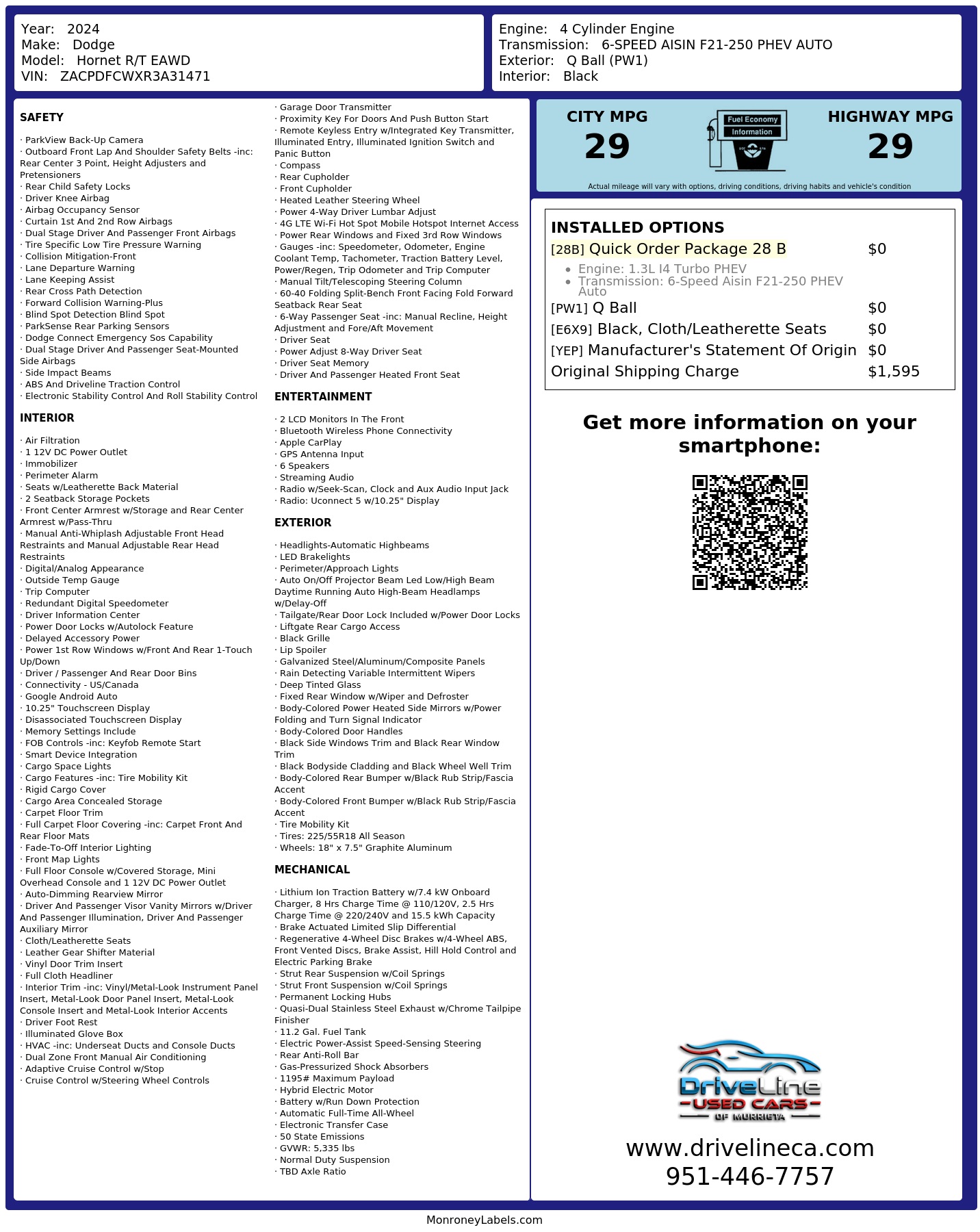Monroney Label