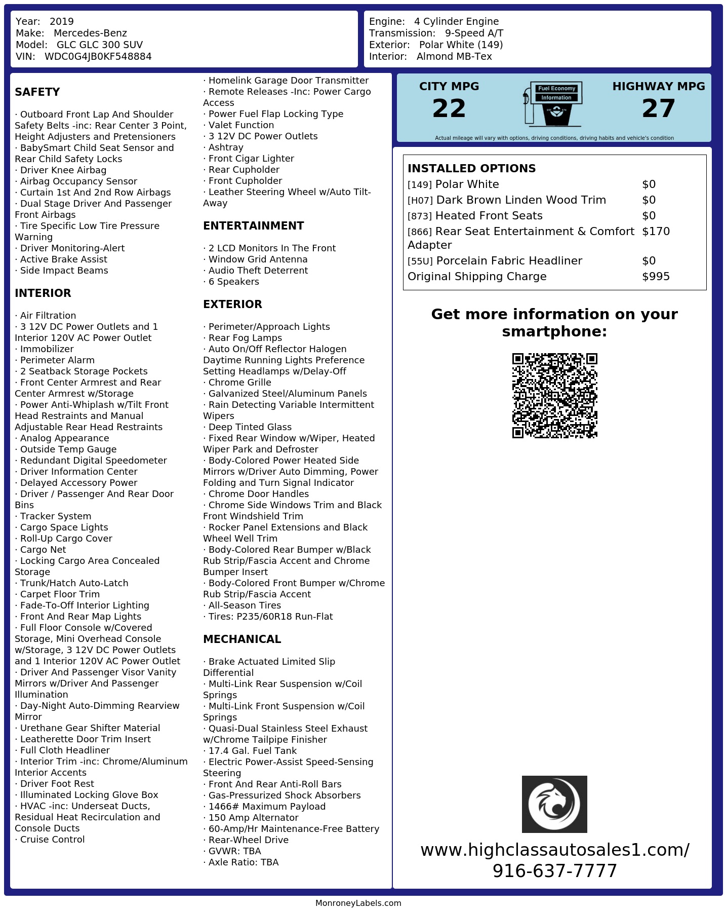 Monroney Label