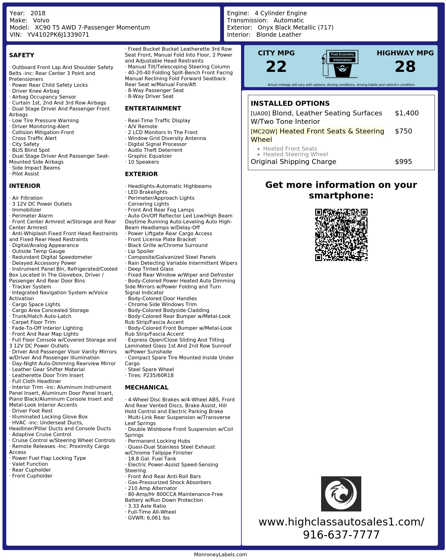 Monroney Label
