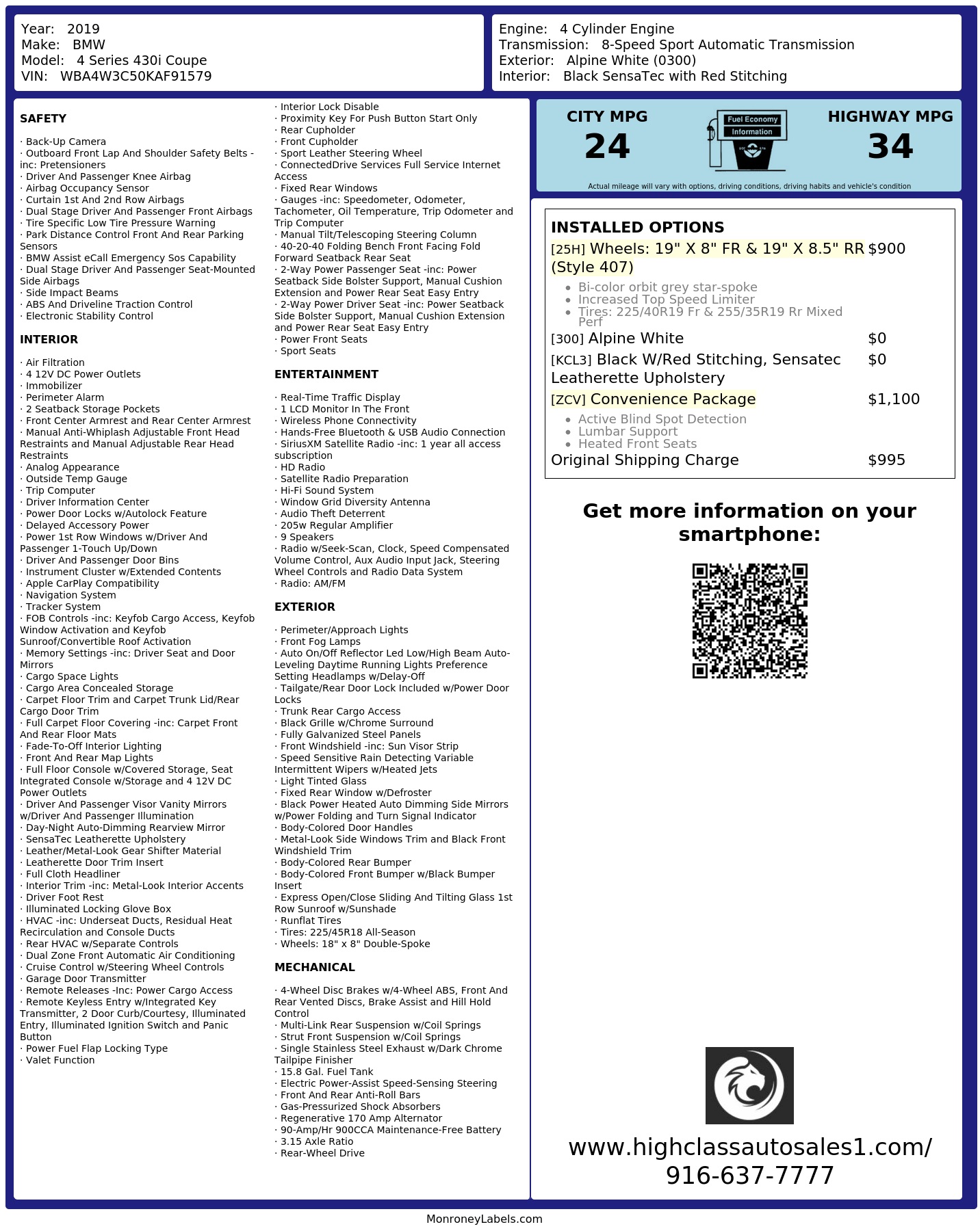 Monroney Label
