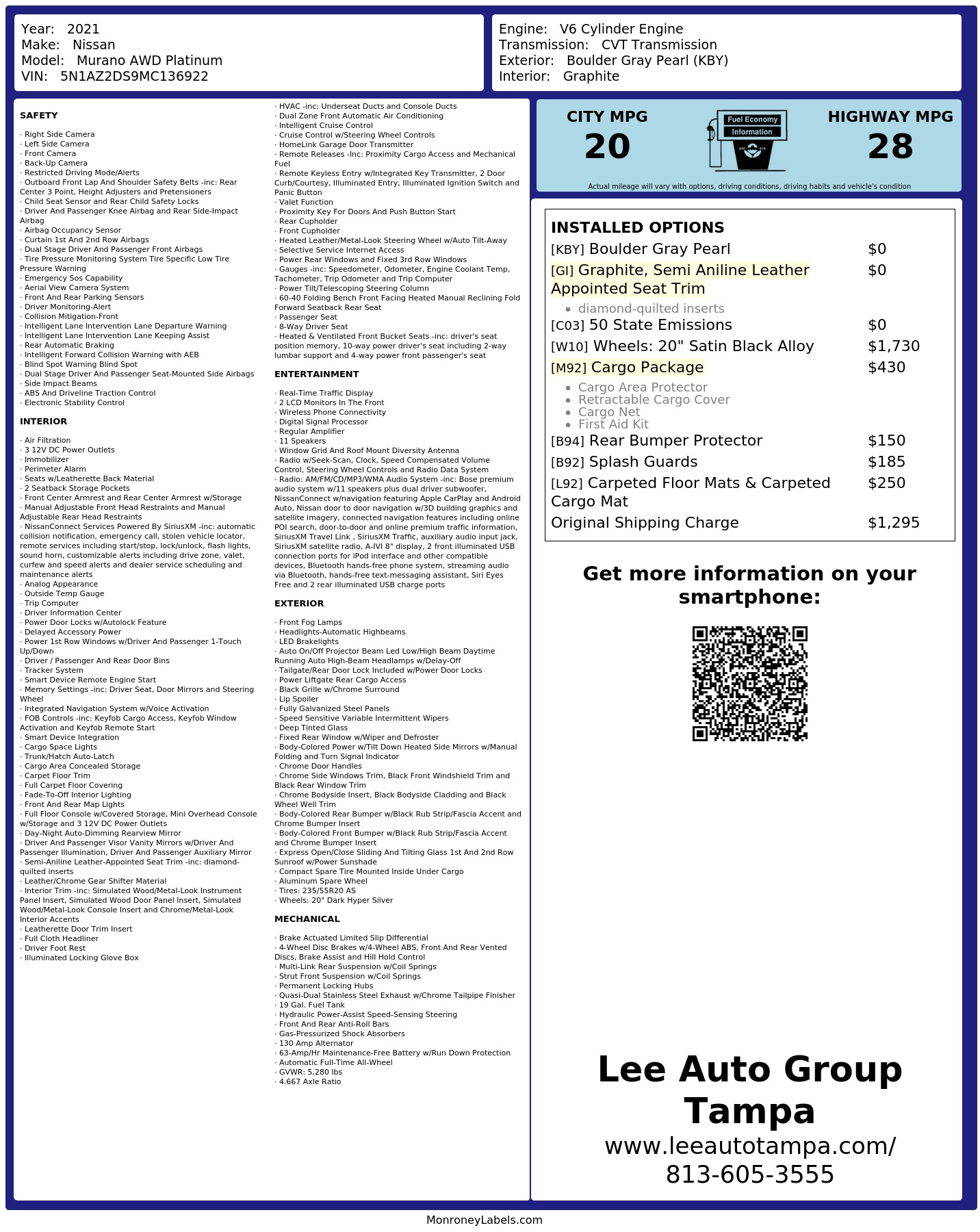Monroney Label
