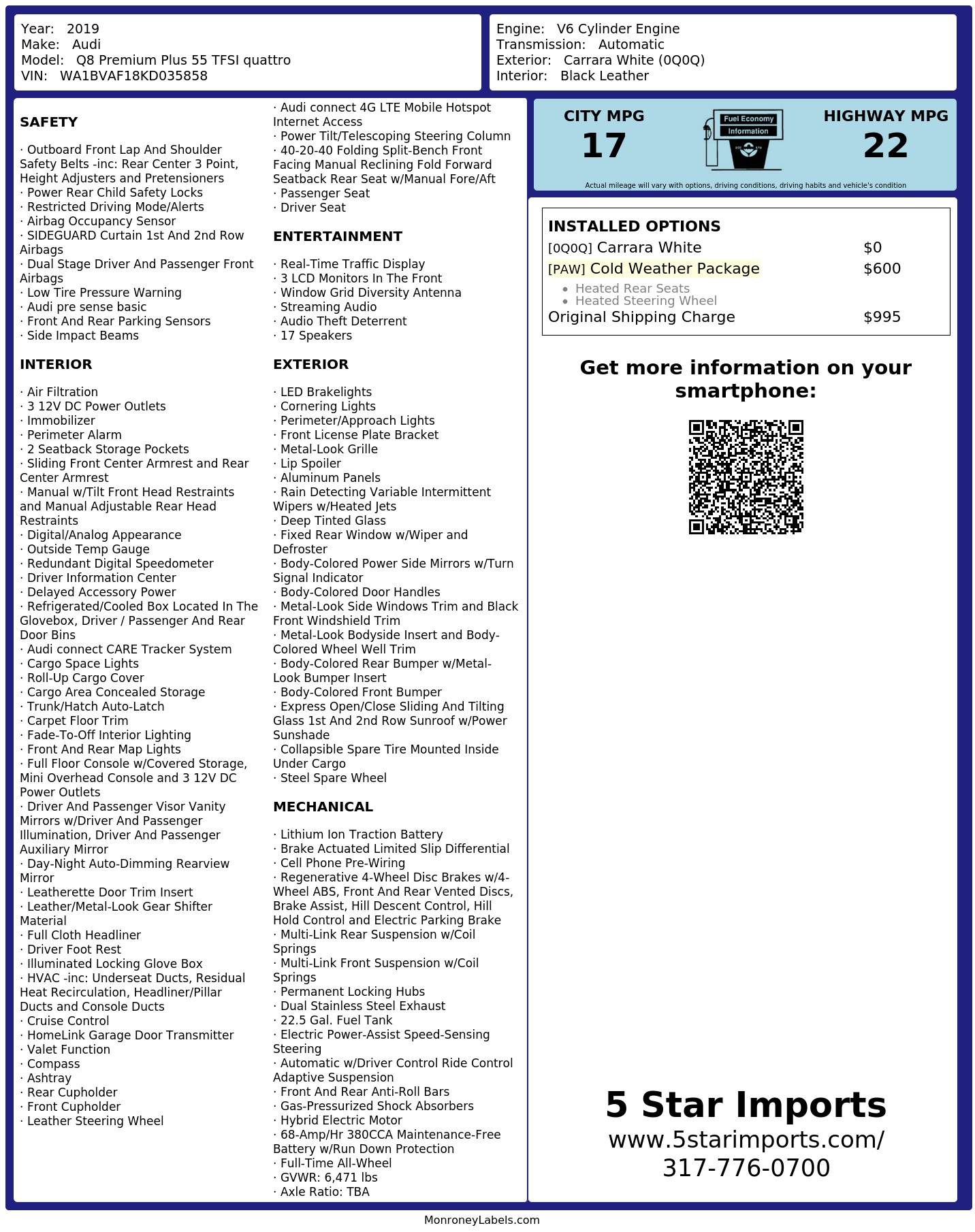 Monroney Label