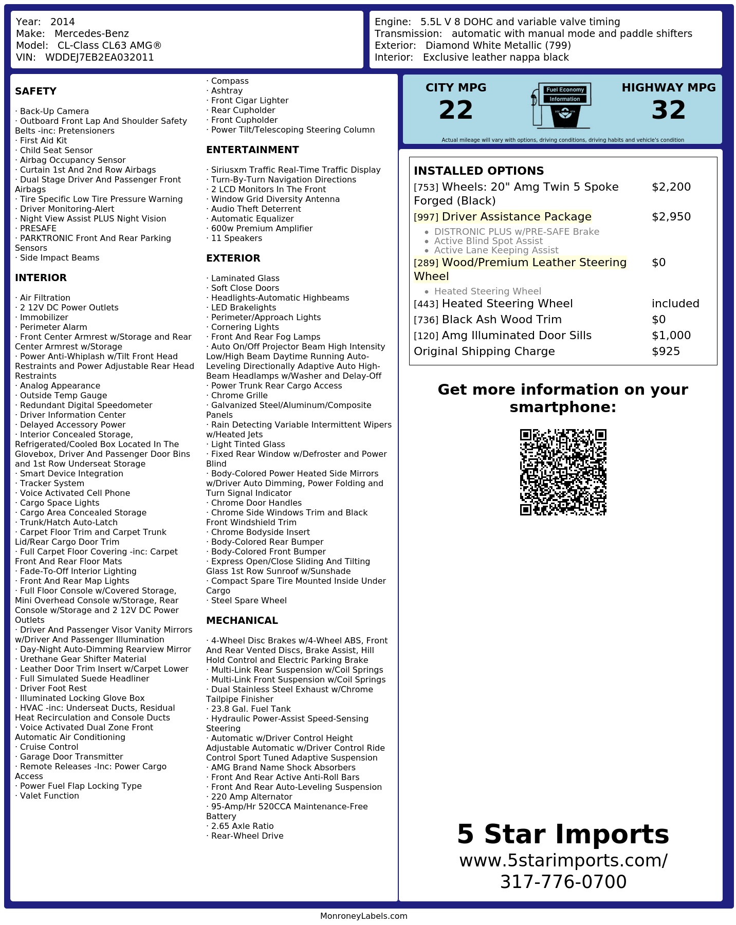 Monroney Label