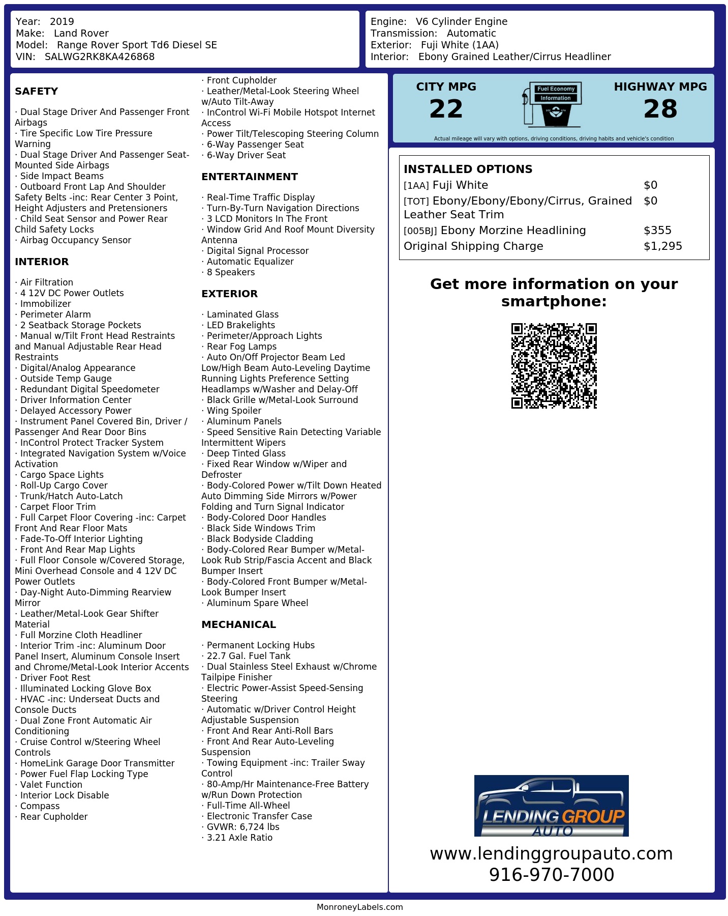 Monroney Label