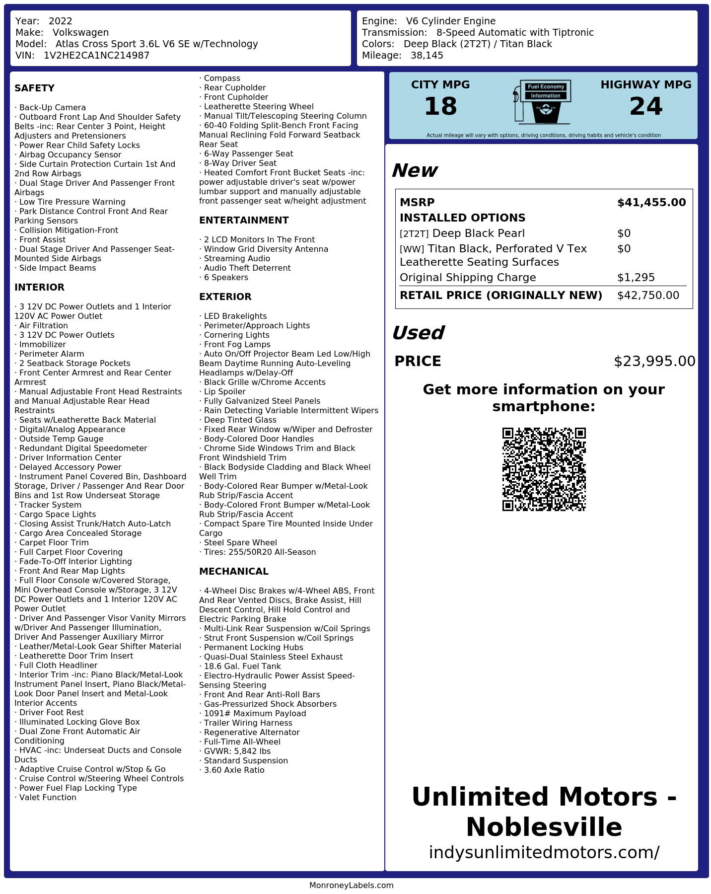 Monroney Label