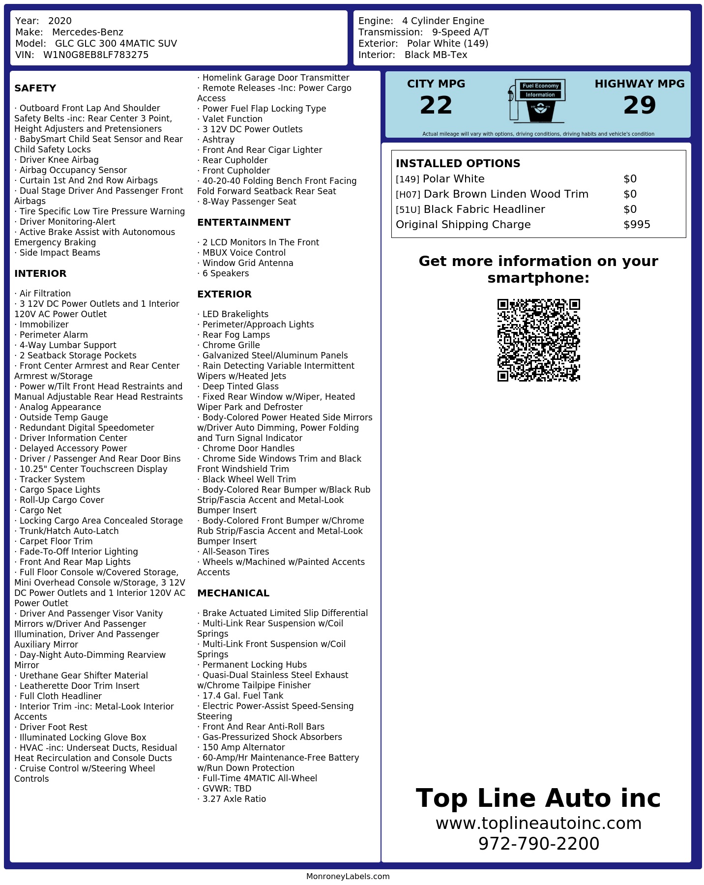 Monroney Label