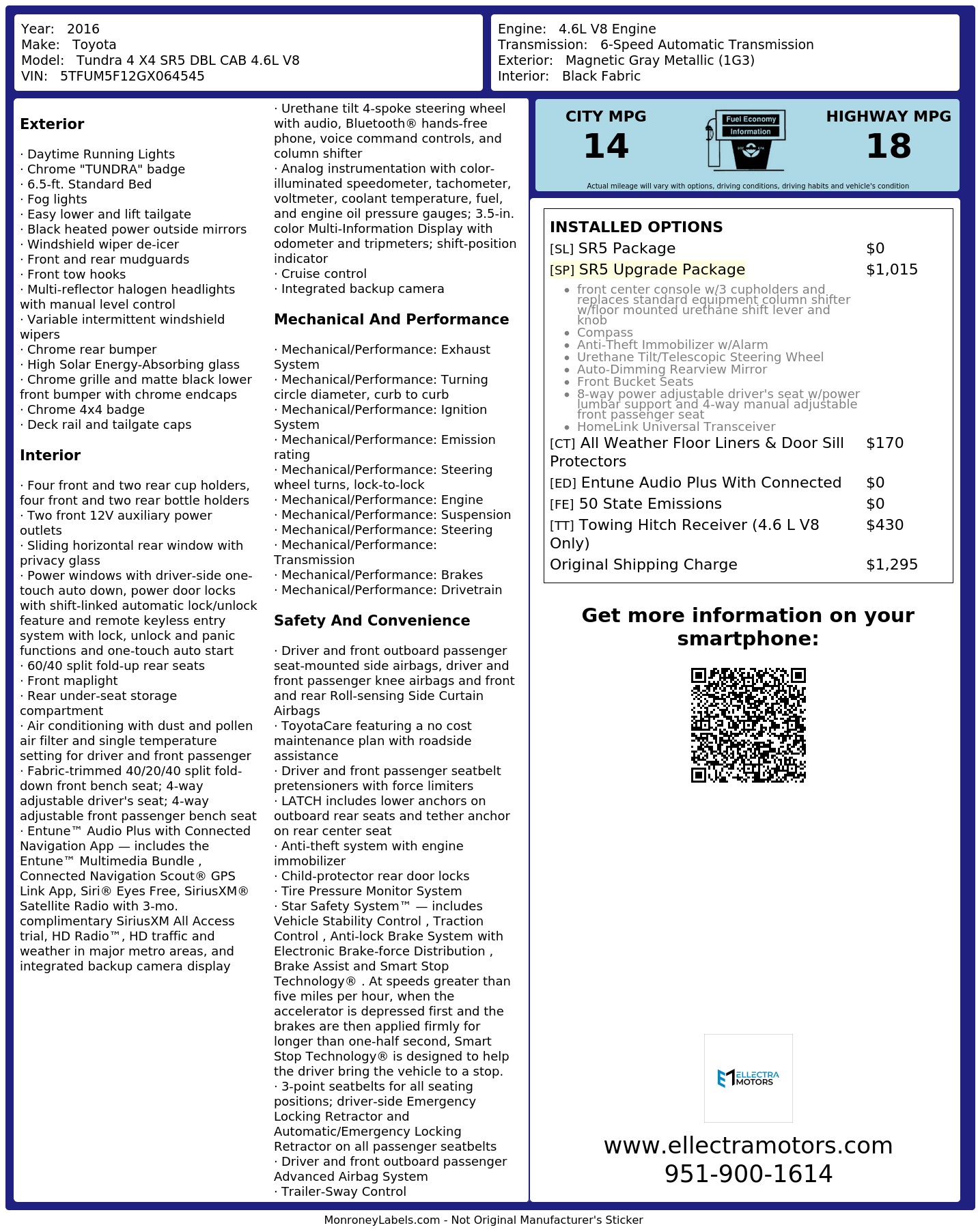 Monroney Label
